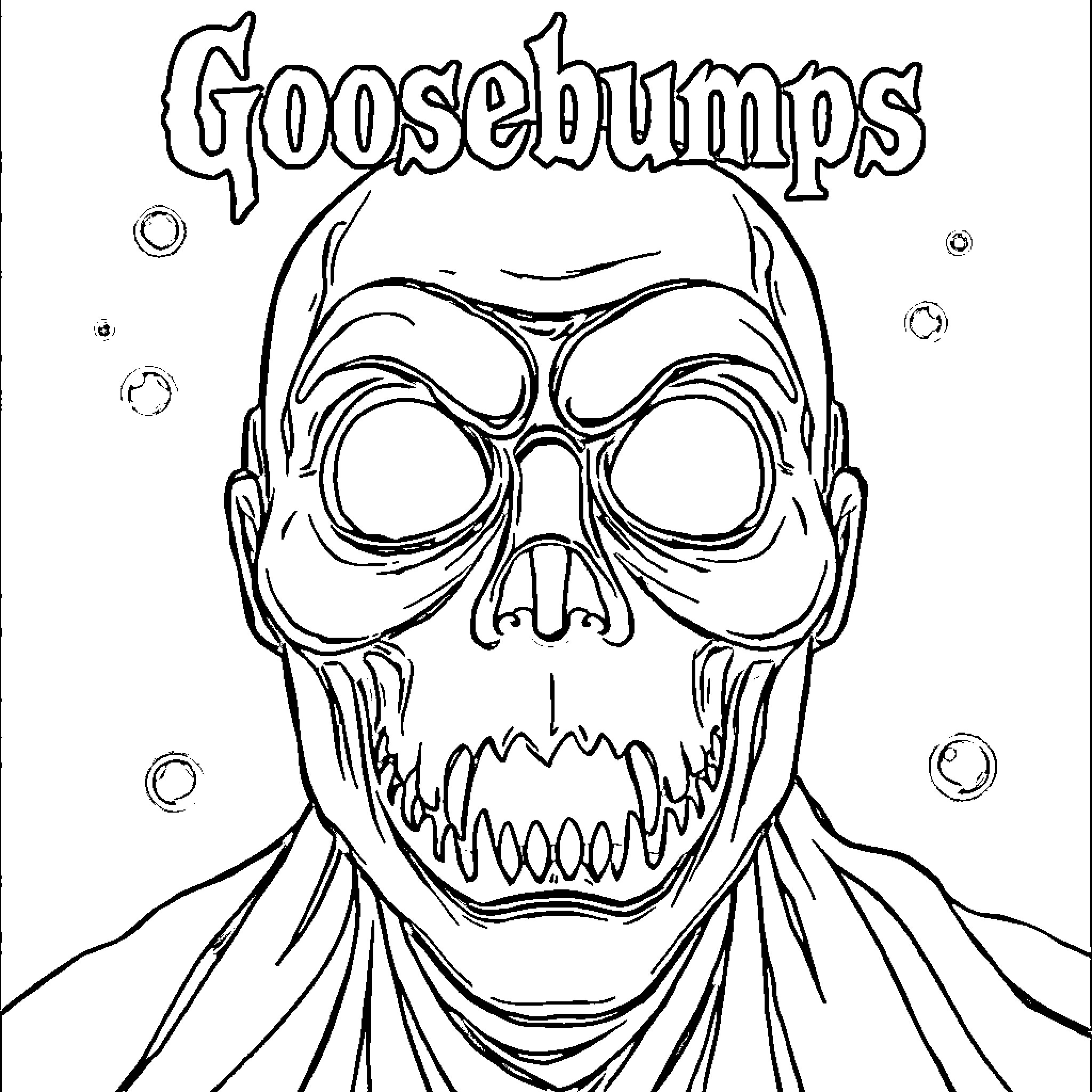 Haunted Mask of Sinister Expression Coloring Page (free black-and-white line drawing printable PDF for all, from beginners to advanced learners, including children, teens, adults, and seniors)