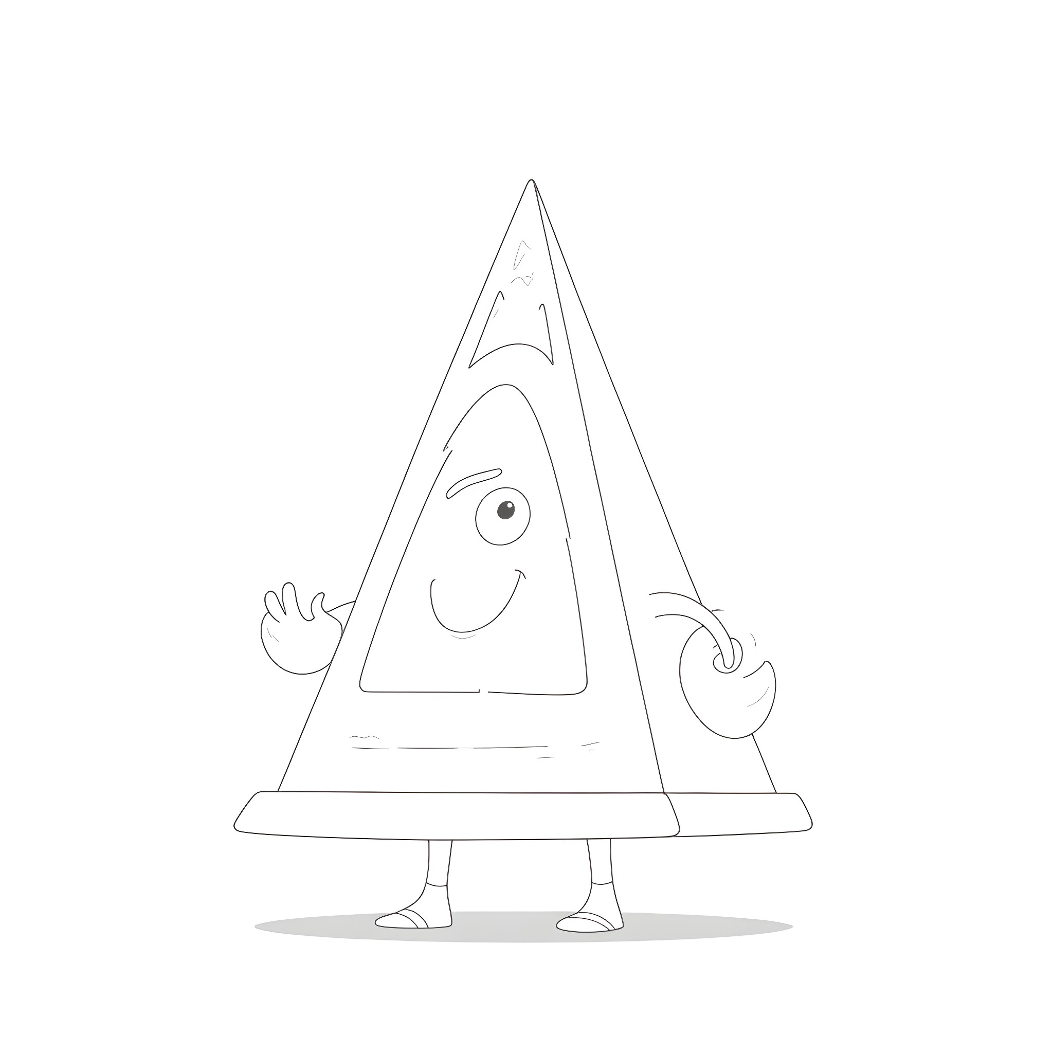 Bill Cipher waving and smiling Coloring Page (free black-and-white line drawing printable PDF for all, from beginners to advanced learners, including children, teens, adults, and seniors)