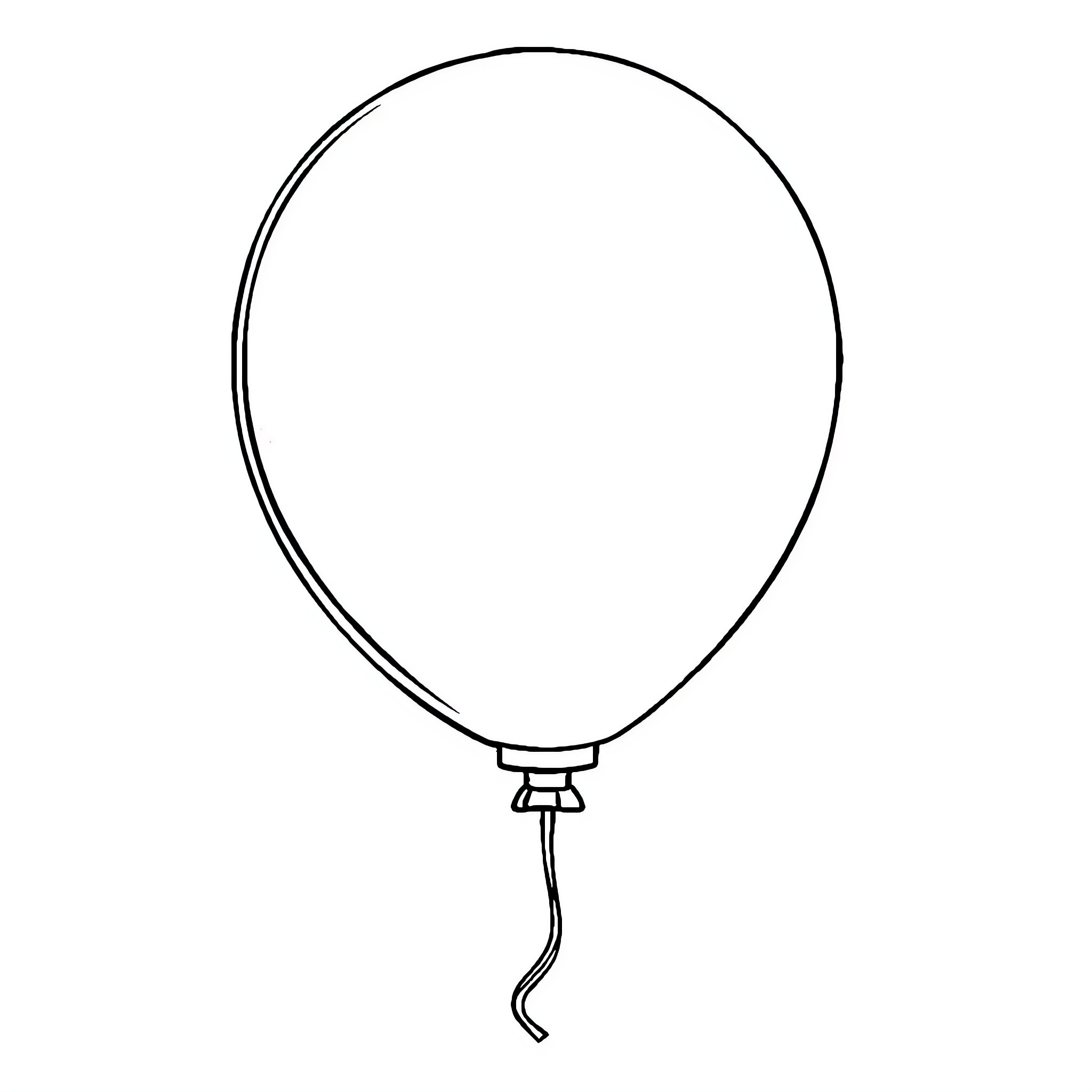 Balloon with simple outline Coloring Page (free black-and-white line drawing printable PDF for all, from beginners to advanced learners, including children, teens, adults, and seniors)