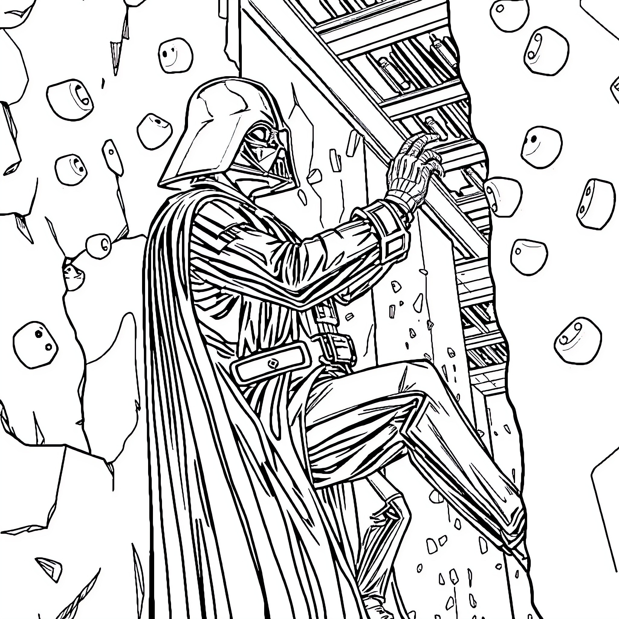 Darth Vader Face Coloring Page