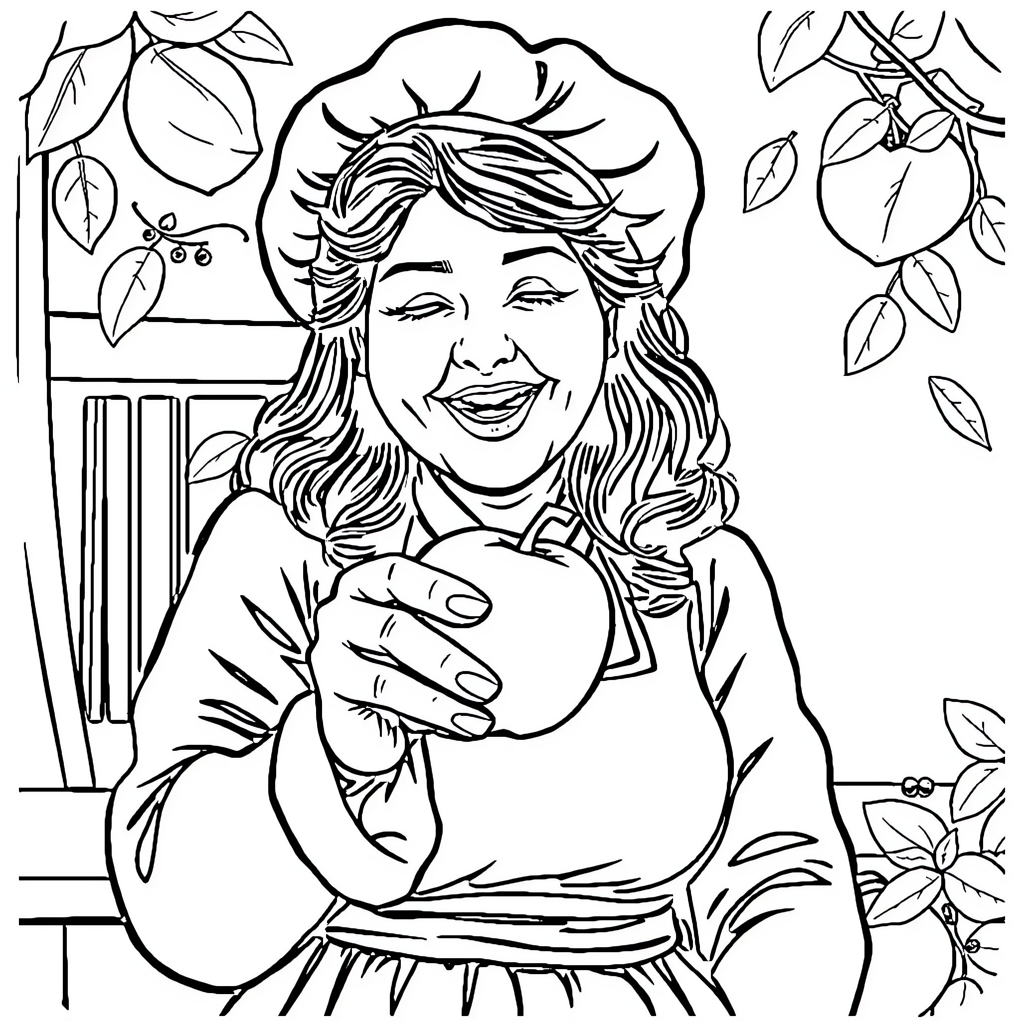 Teacher sharing joy and warmth with students Coloring Page (free black-and-white line drawing printable PDF for all, from beginners to advanced learners, including children, teens, adults, and seniors)