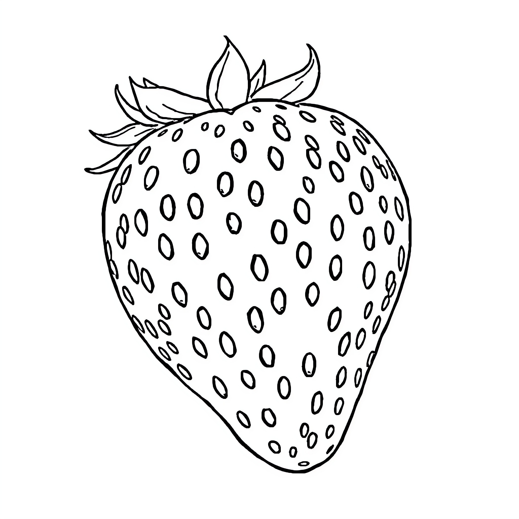 Strawberry with detailed pattern Coloring Page (free black-and-white line drawing printable PDF for all, from beginners to advanced learners, including children, teens, adults, and seniors)