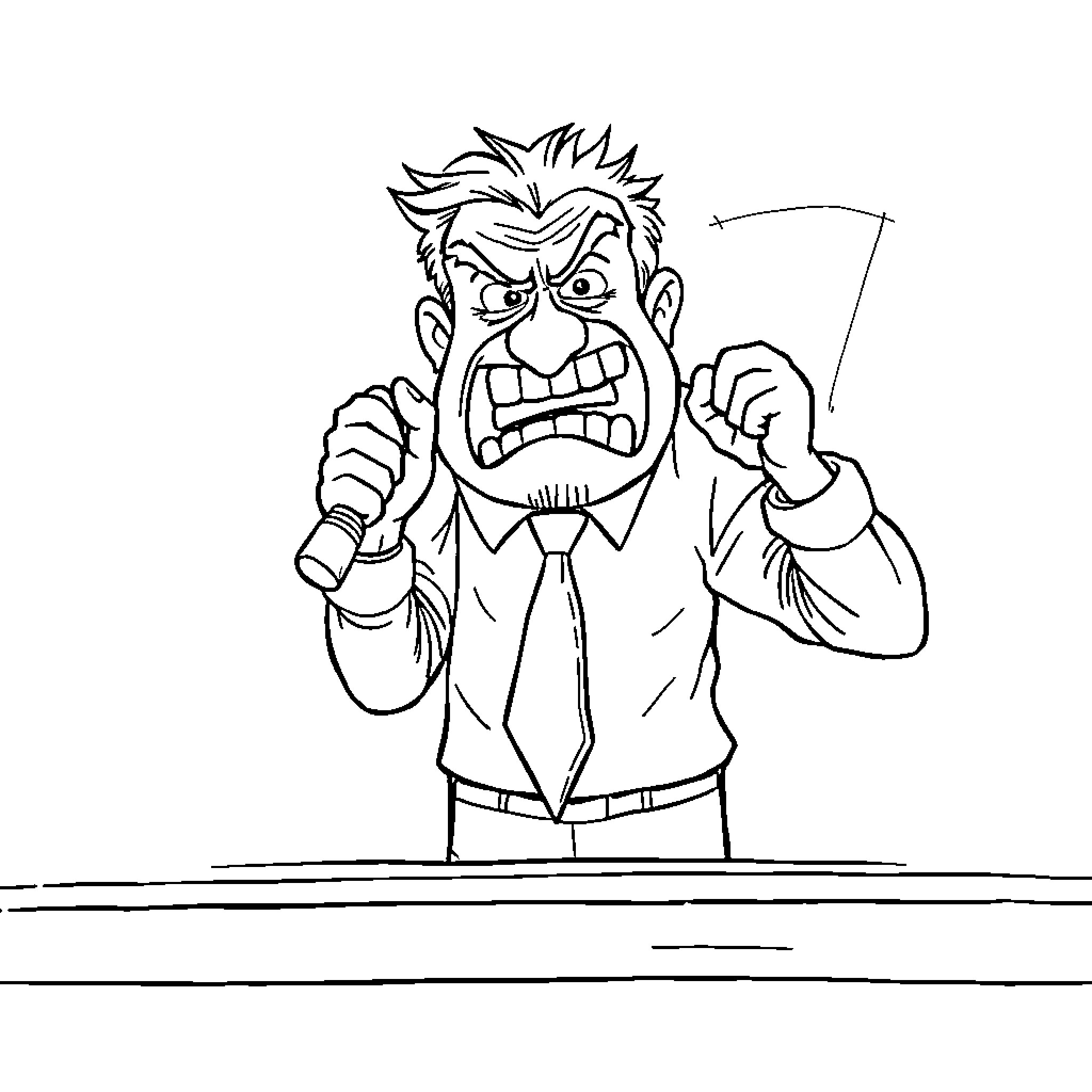 Teacher expressing frustration in the classroom Coloring Page (free black-and-white line drawing printable PDF for all, from beginners to advanced learners, including children, teens, adults, and seniors)