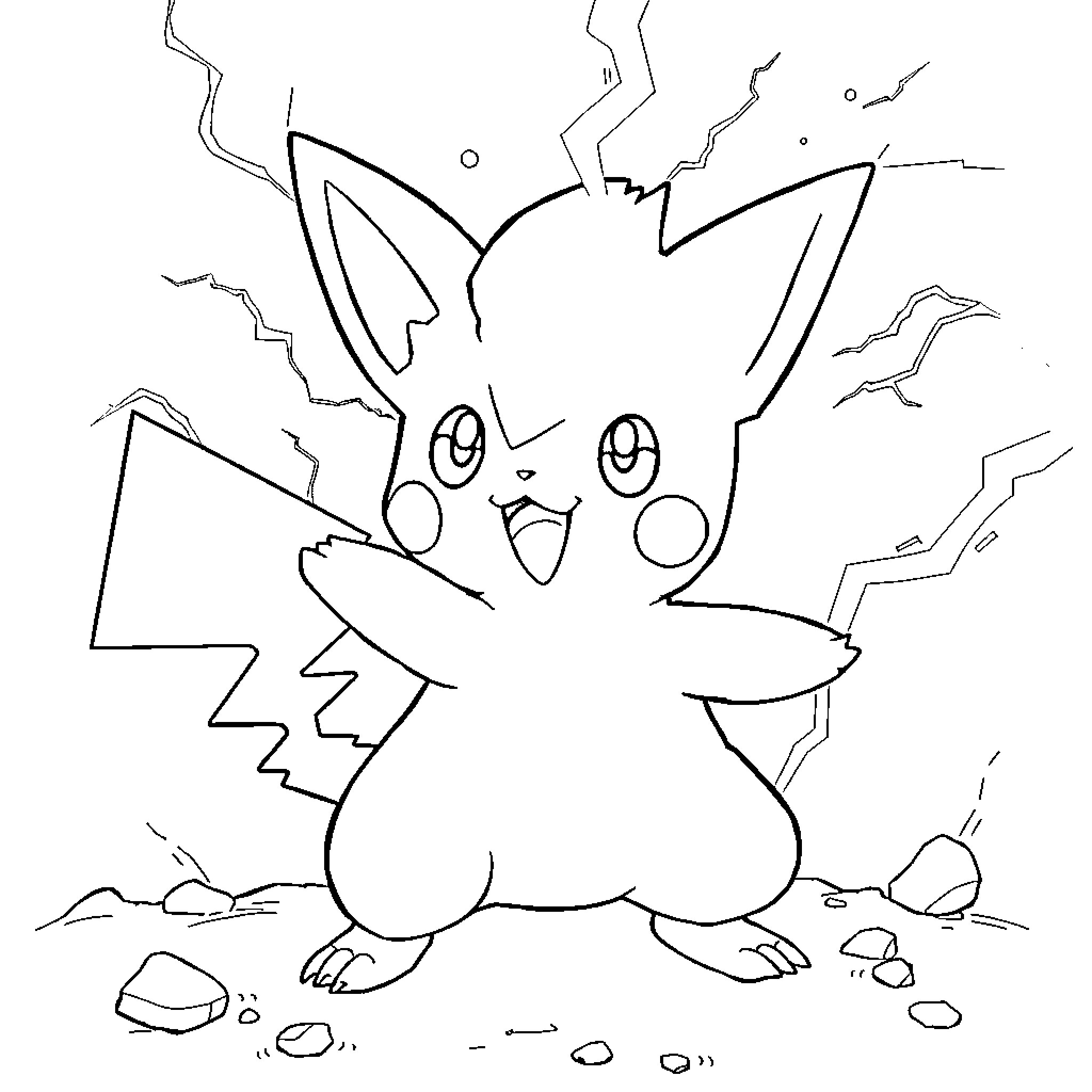 Sandy's Playful Pokémon Adventure Coloring Page (free black-and-white line drawing printable PDF for all, from beginners to advanced learners, including children, teens, adults, and seniors)