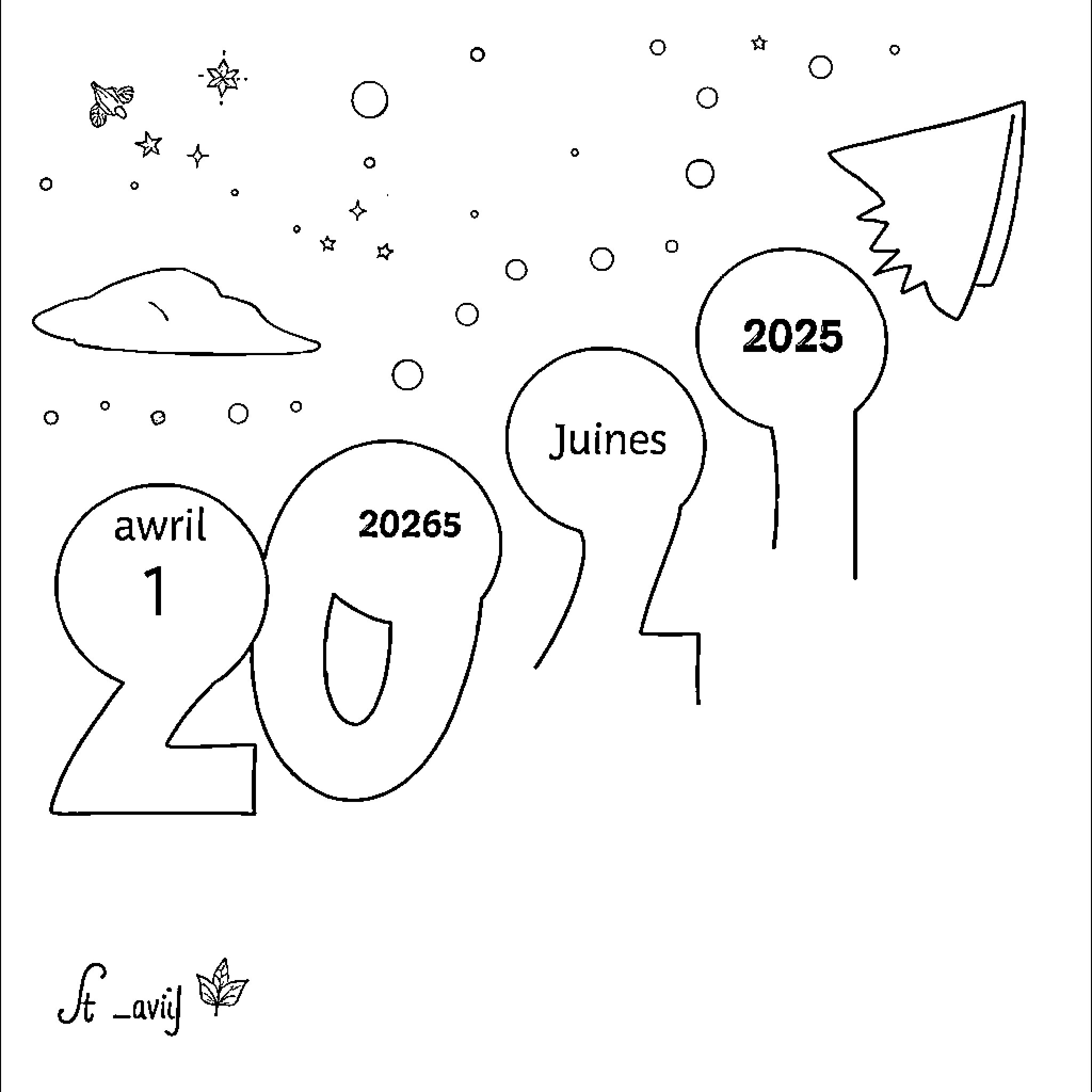 Chronology of Dates and Events in 2020s Coloring Page (free black-and-white line drawing printable PDF for all, from beginners to advanced learners, including children, teens, adults, and seniors)