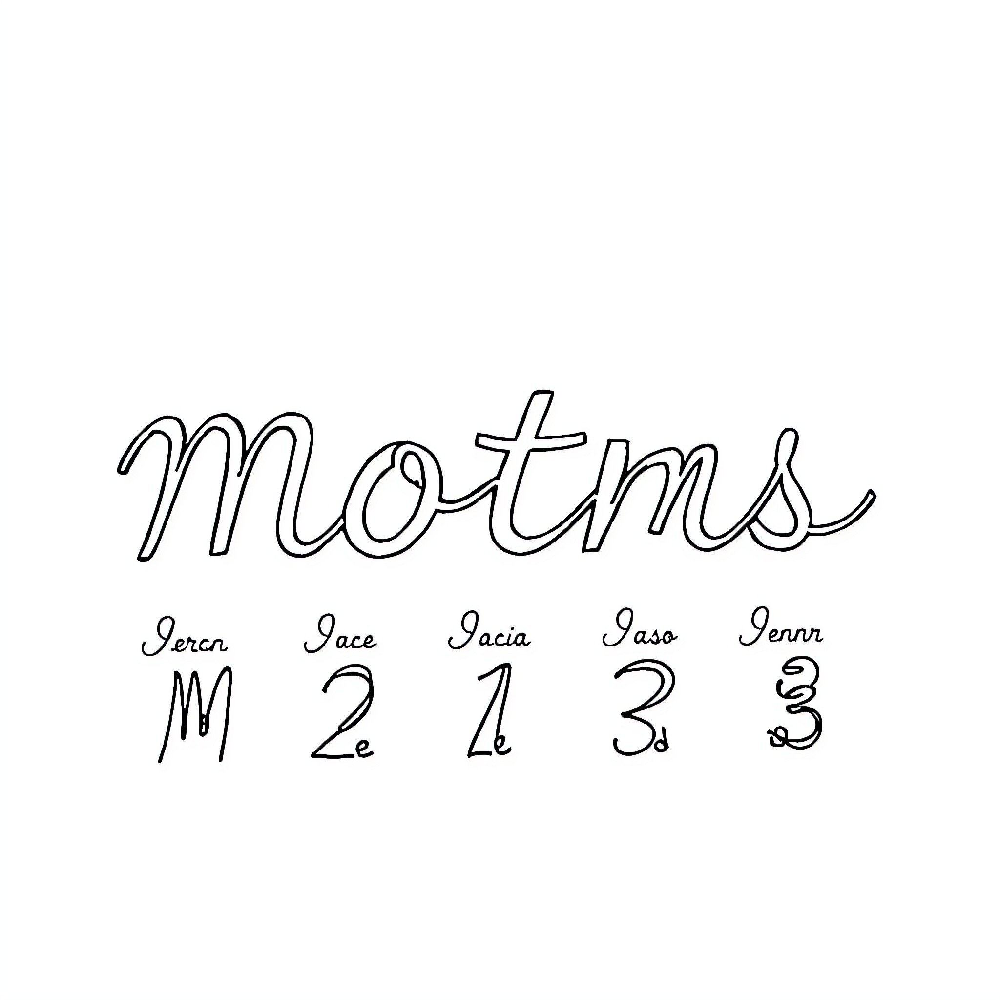 Cursive Writing Practice for Family Members Coloring Page (free black-and-white line drawing printable PDF for all, from beginners to advanced learners, including children, teens, adults, and seniors)