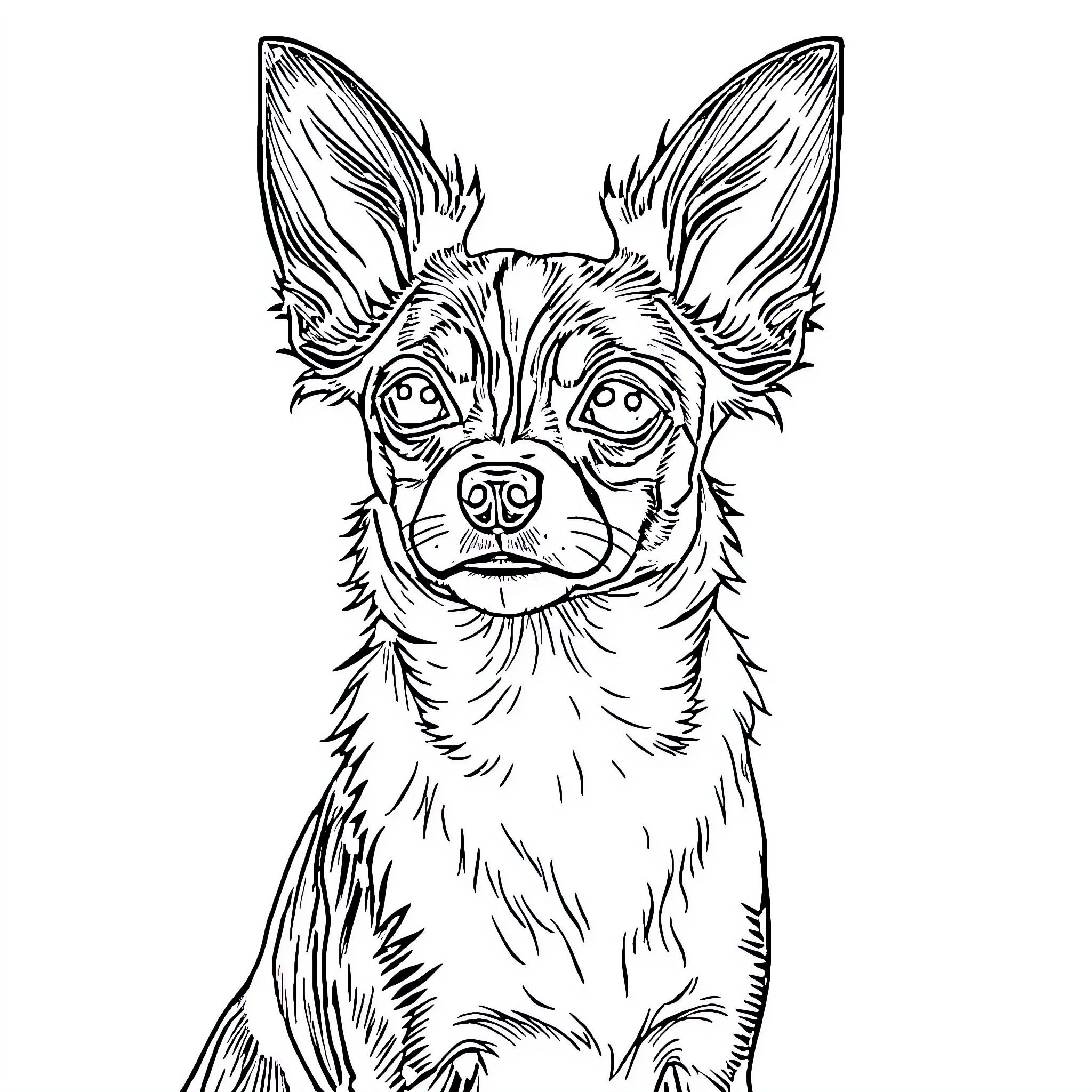 Papillon dog in playful expression Coloring Page (free black-and-white line drawing printable PDF for all, from beginners to advanced learners, including children, teens, adults, and seniors)