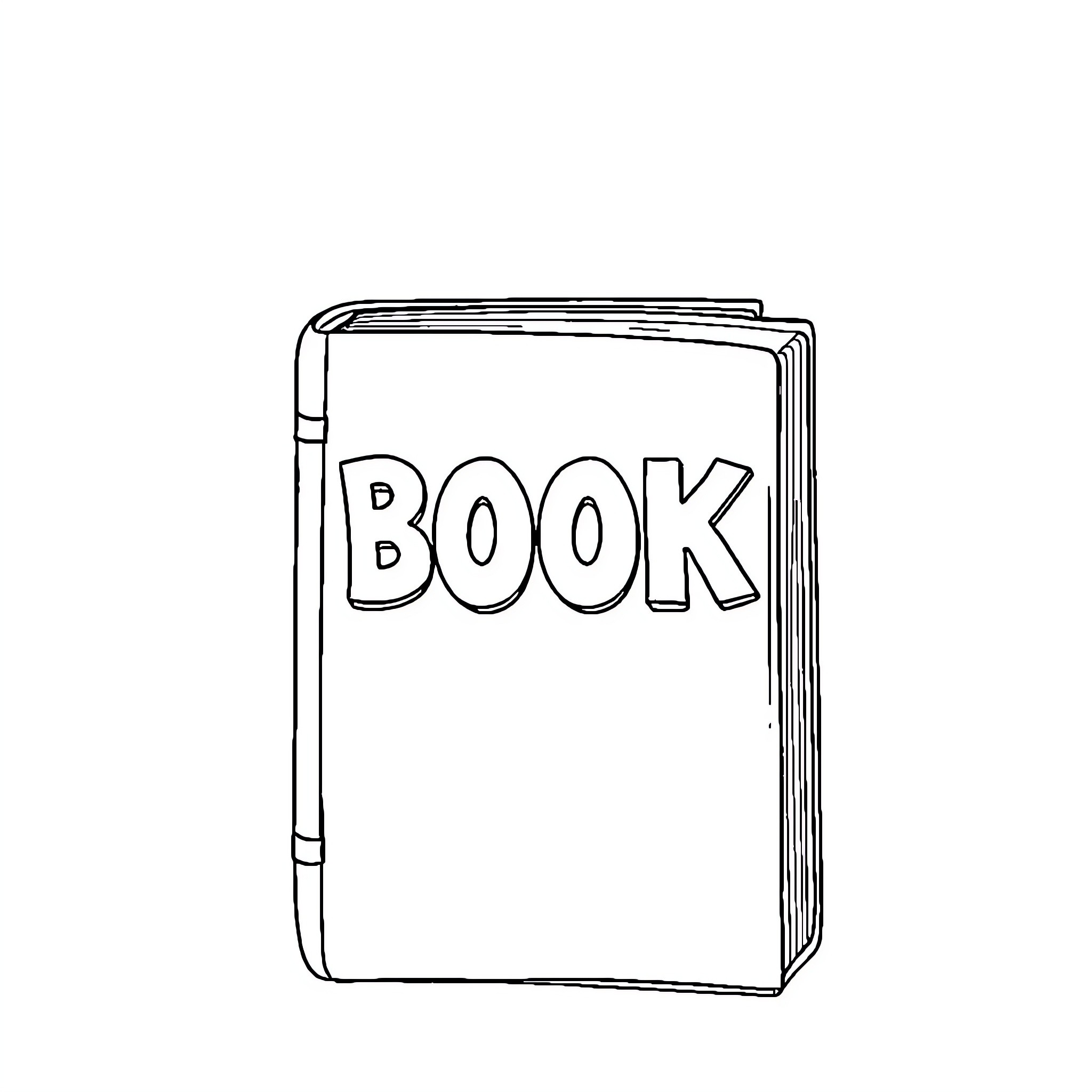 Book with simple line drawing Coloring Page (free black-and-white line drawing printable PDF for all, from beginners to advanced learners, including children, teens, adults, and seniors)