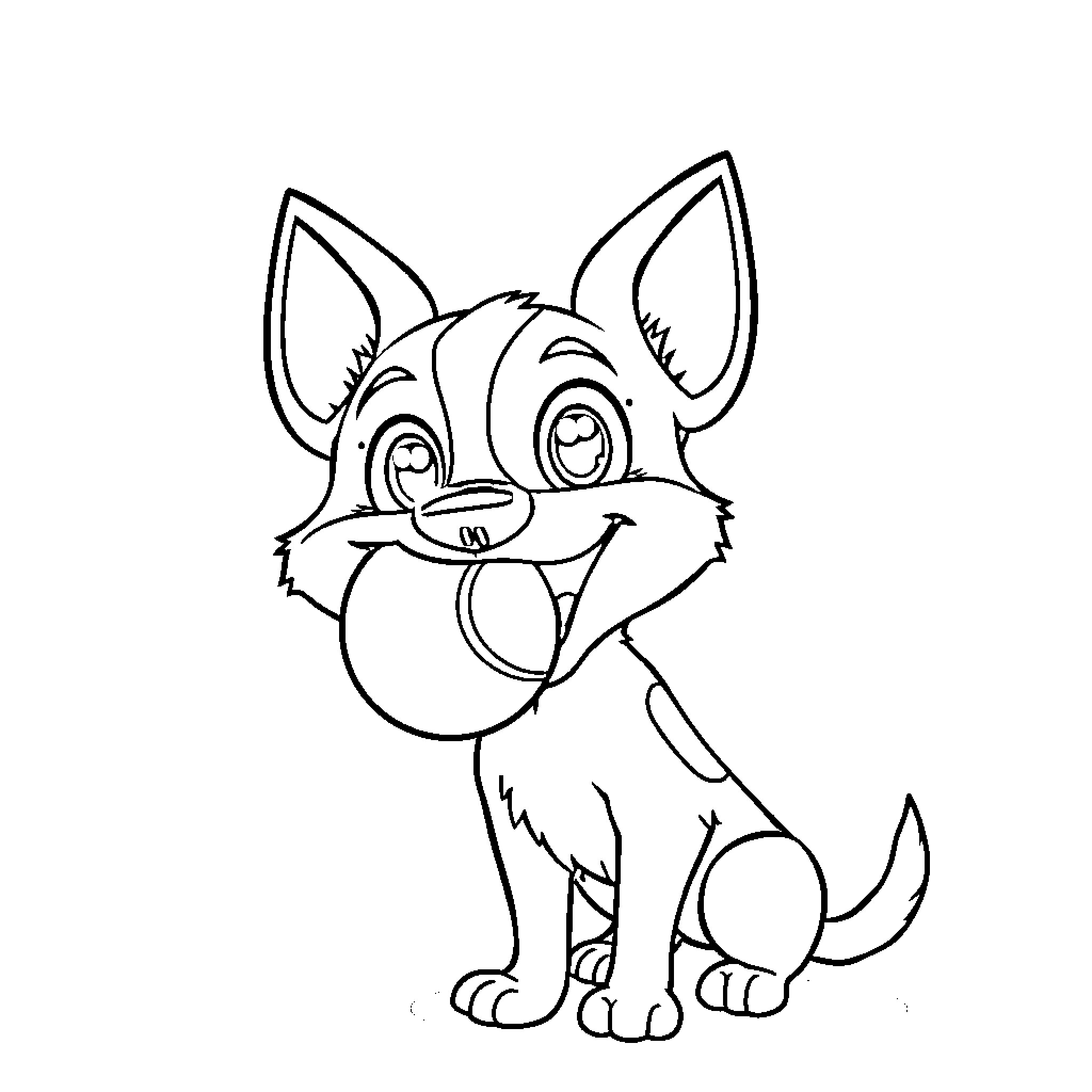 Border Collie puppy with playful expression Coloring Page (free black-and-white line drawing printable PDF for all, from beginners to advanced learners, including children, teens, adults, and seniors)