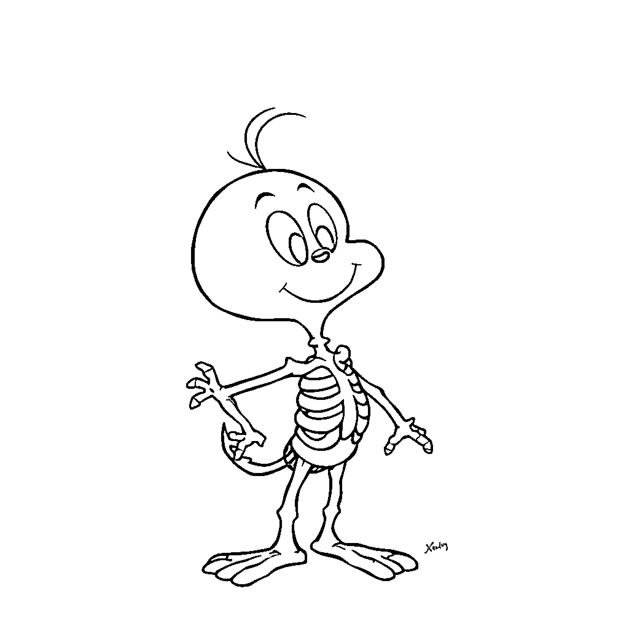 Woodstock character with playful expression Coloring Page (free black-and-white line drawing printable PDF for all, from beginners to advanced learners, including children, teens, adults, and seniors)