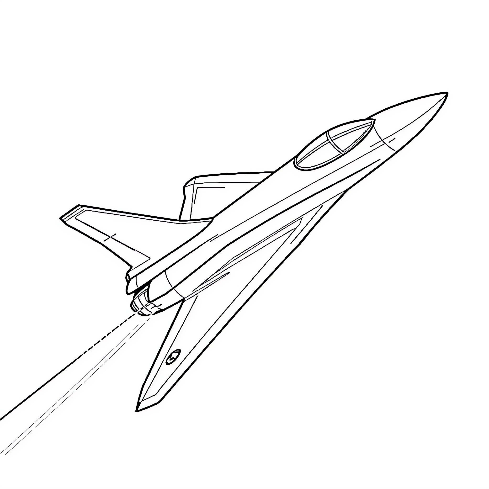 Airplane soaring high in the sky Coloring Page (free black-and-white line drawing printable PDF for all, from beginners to advanced learners, including children, teens, adults, and seniors)