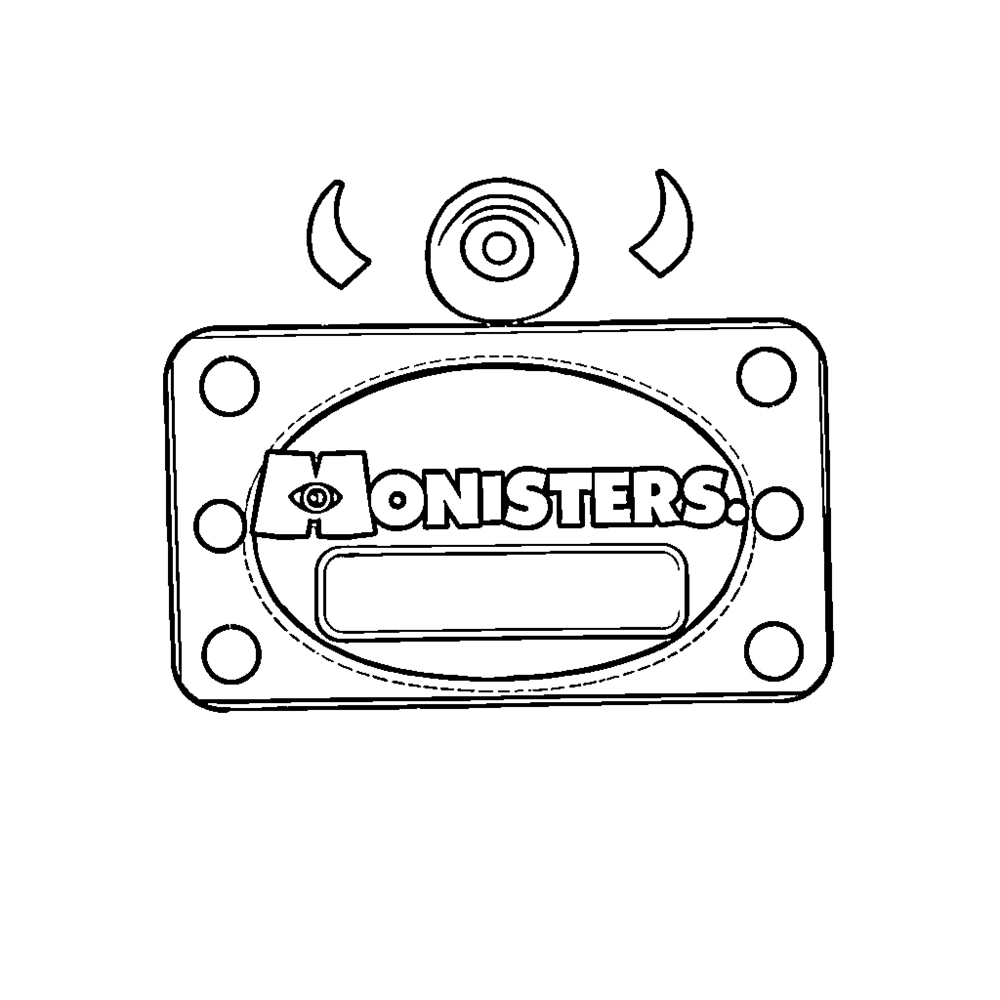 Monster device with unusual elements Coloring Page (free black-and-white line drawing printable PDF for all, from beginners to advanced learners, including children, teens, adults, and seniors)