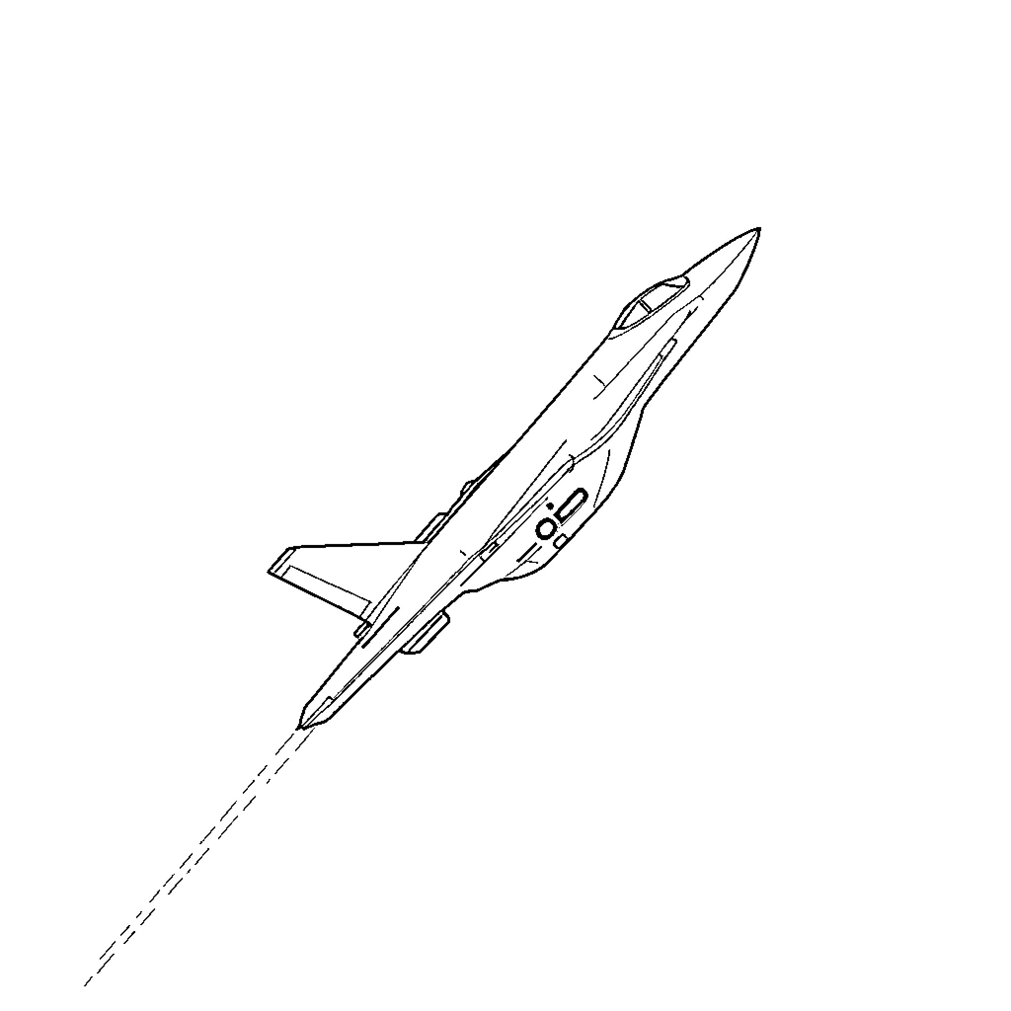 Jet soaring through the sky Coloring Page (free black-and-white line drawing printable PDF for all, from beginners to advanced learners, including children, teens, adults, and seniors)