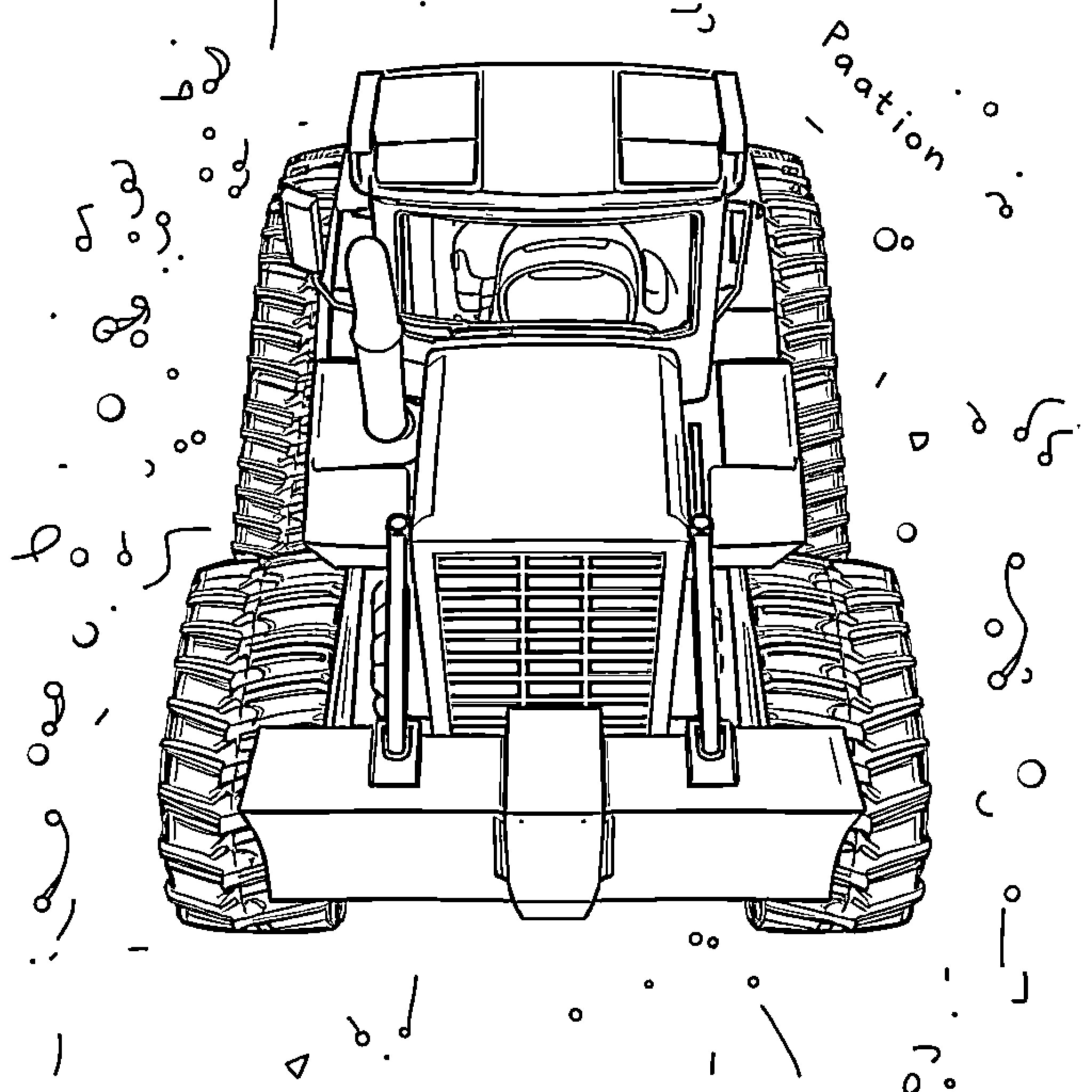 Bulldozer machinery in intricate design Coloring Page (free black-and-white line drawing printable PDF for all, from beginners to advanced learners, including children, teens, adults, and seniors)
