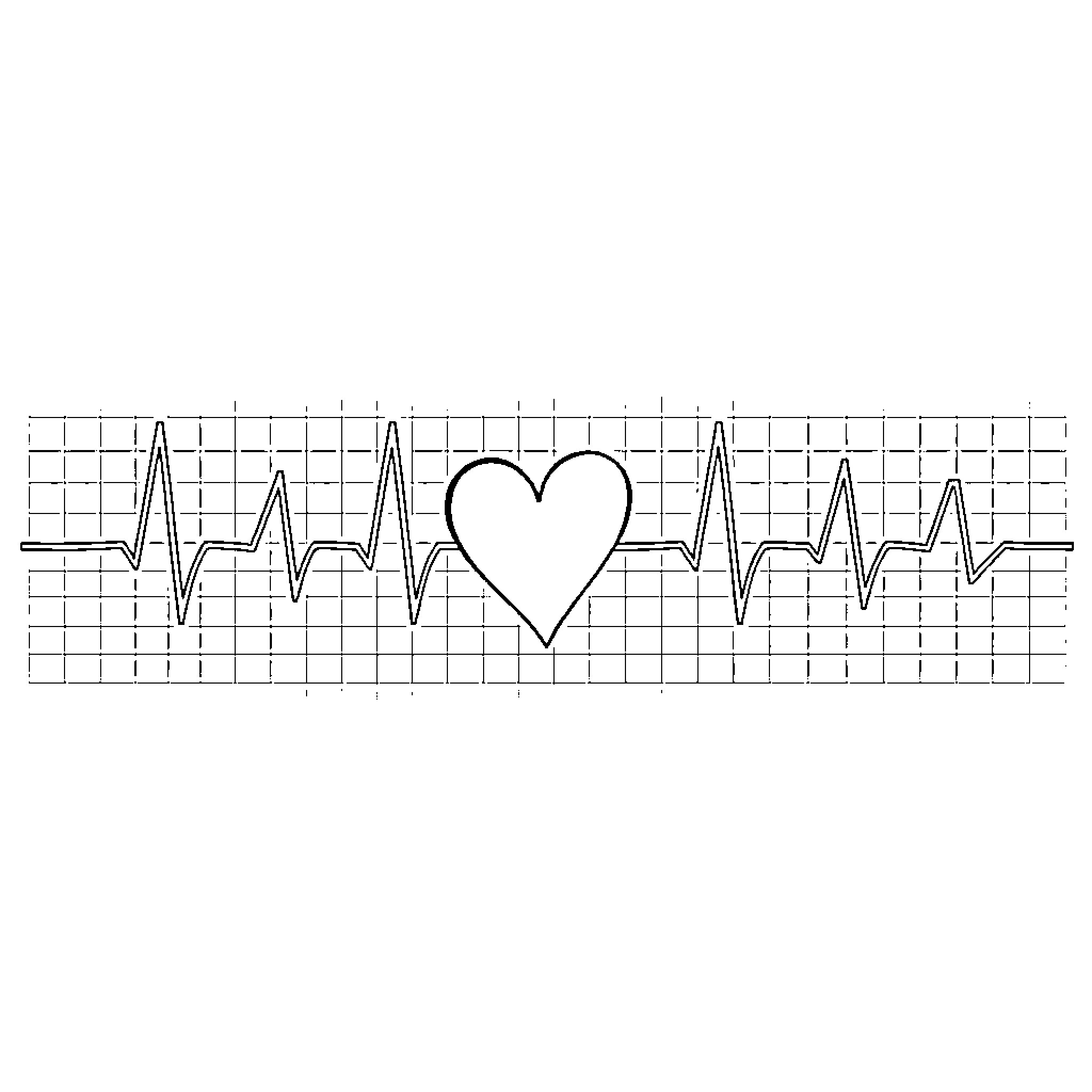EKG Heart Rhythm Fluctuations Coloring Page (free black-and-white line drawing printable PDF for all, from beginners to advanced learners, including children, teens, adults, and seniors)
