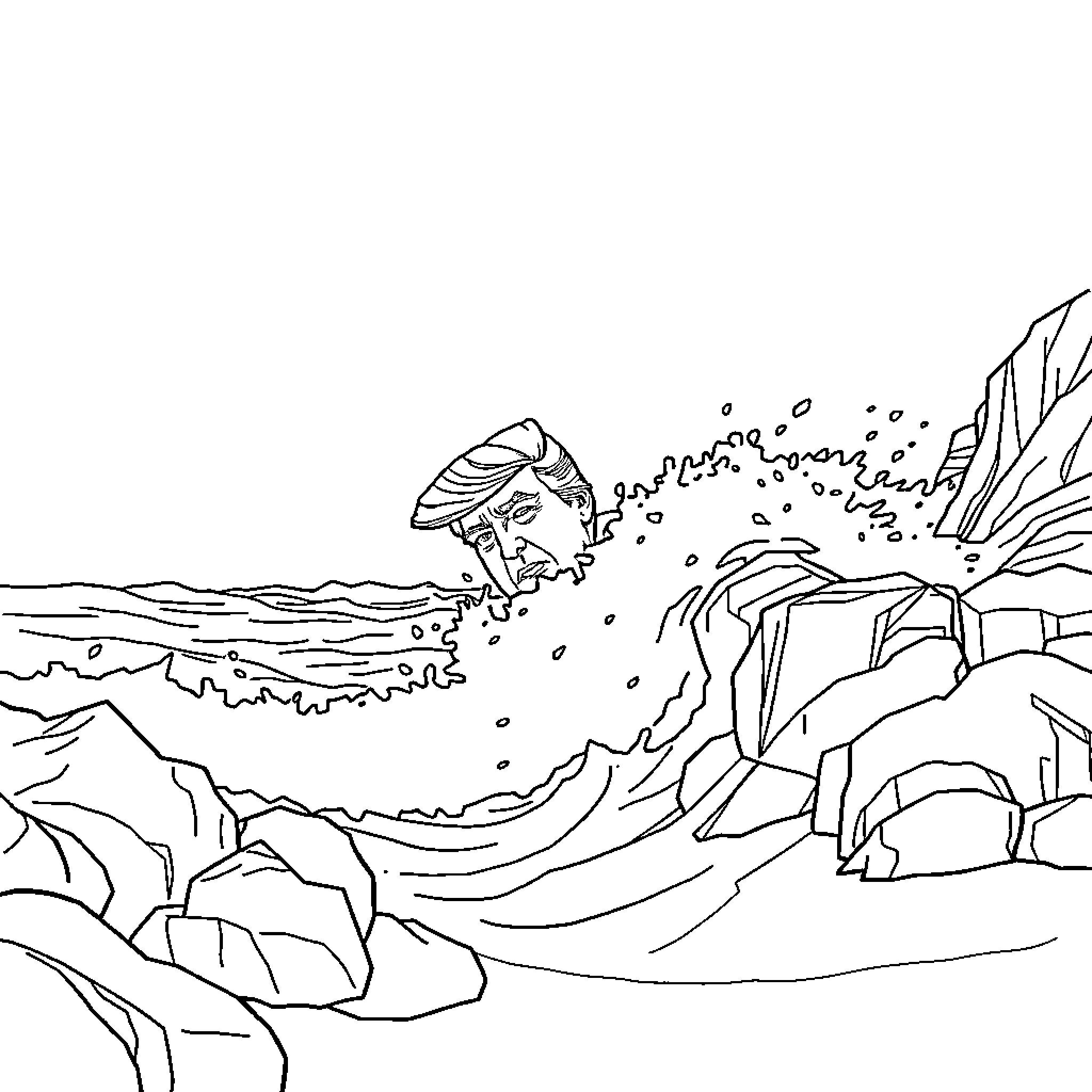 Trump's Stormy Coastal Retreat Coloring Page (free black-and-white line drawing printable PDF for all, from beginners to advanced learners, including children, teens, adults, and seniors)