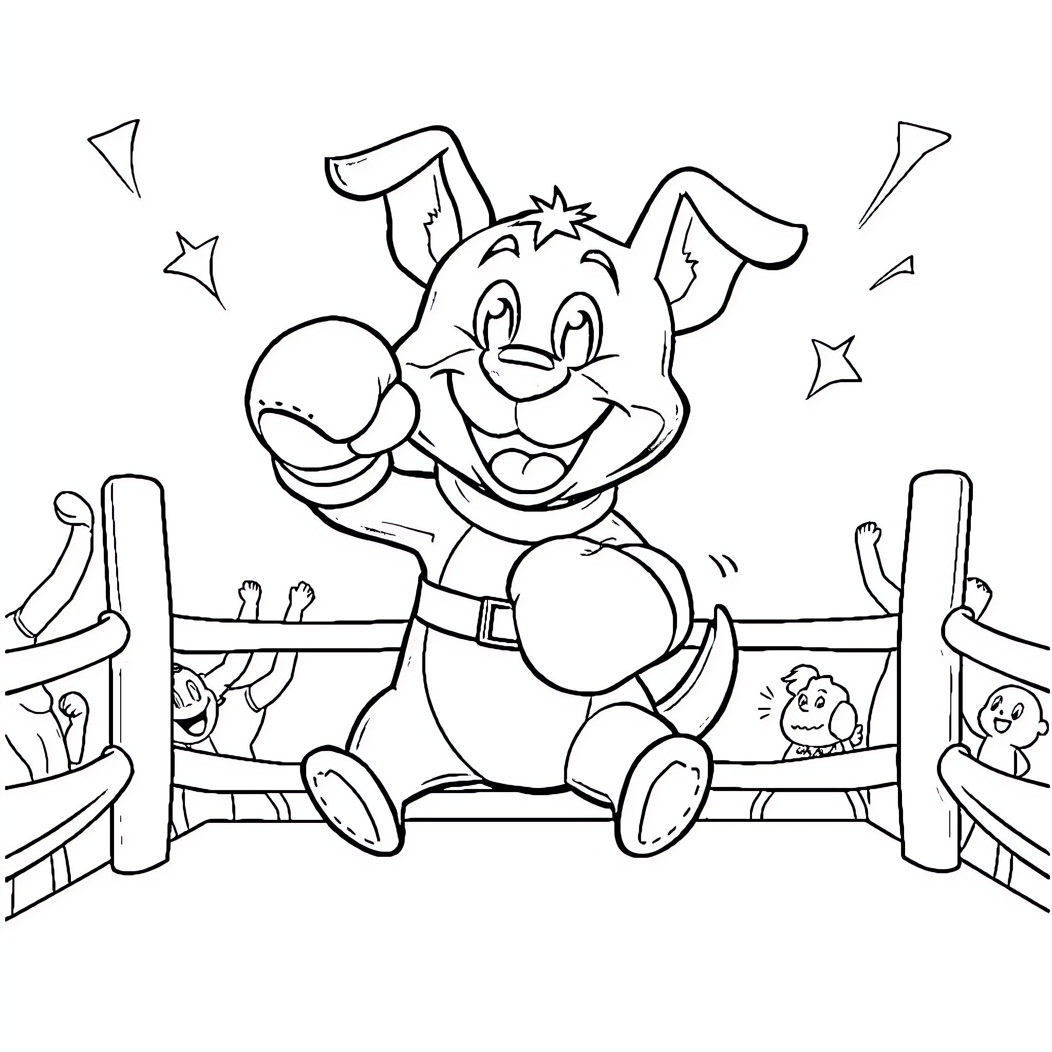 Bluey playing happily at the playground Coloring Page (free black-and-white line drawing printable PDF for all, from beginners to advanced learners, including children, teens, adults, and seniors)