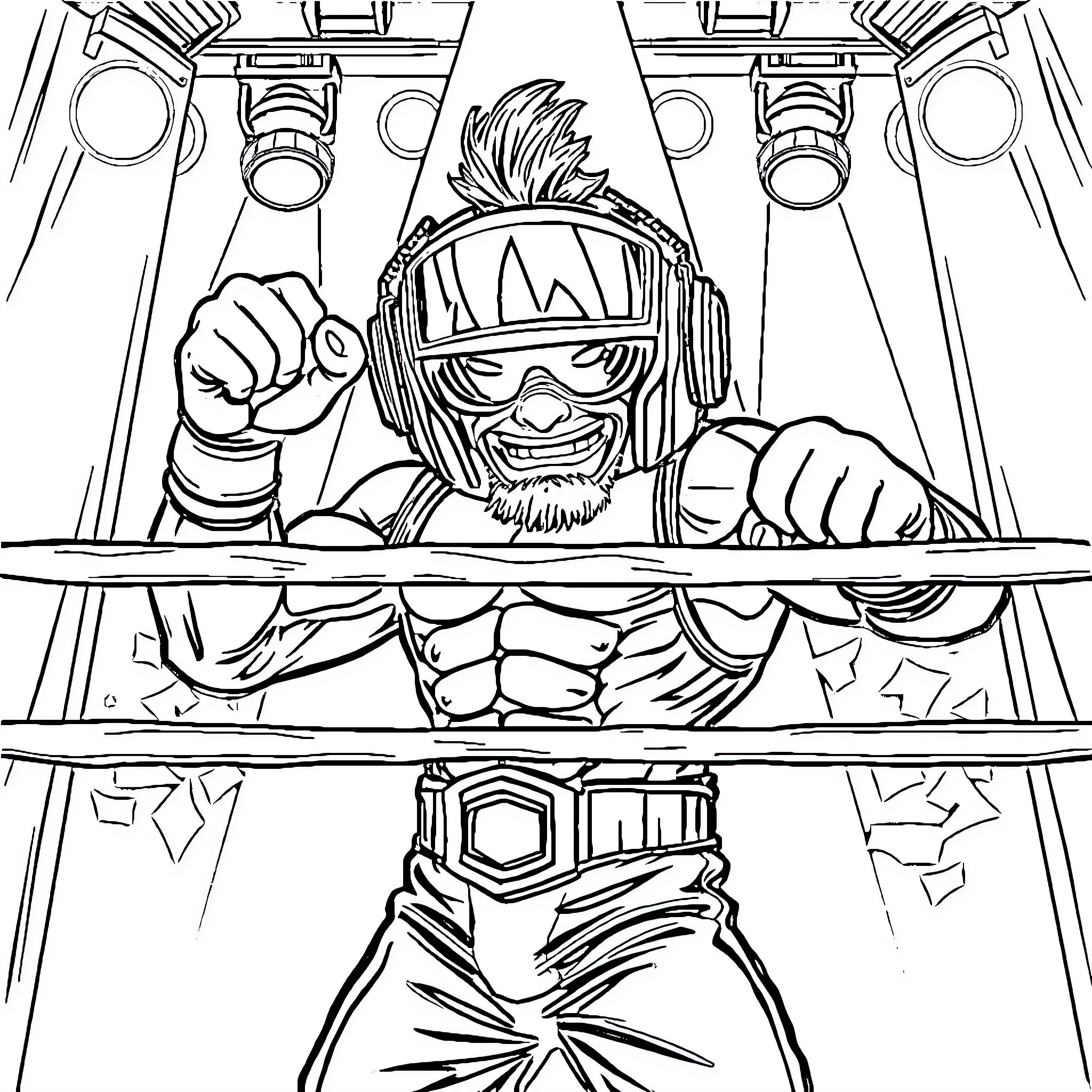 Shottzy's Intense Competitive Gamer Moment Coloring Page (free black-and-white line drawing printable PDF for all, from beginners to advanced learners, including children, teens, adults, and seniors)