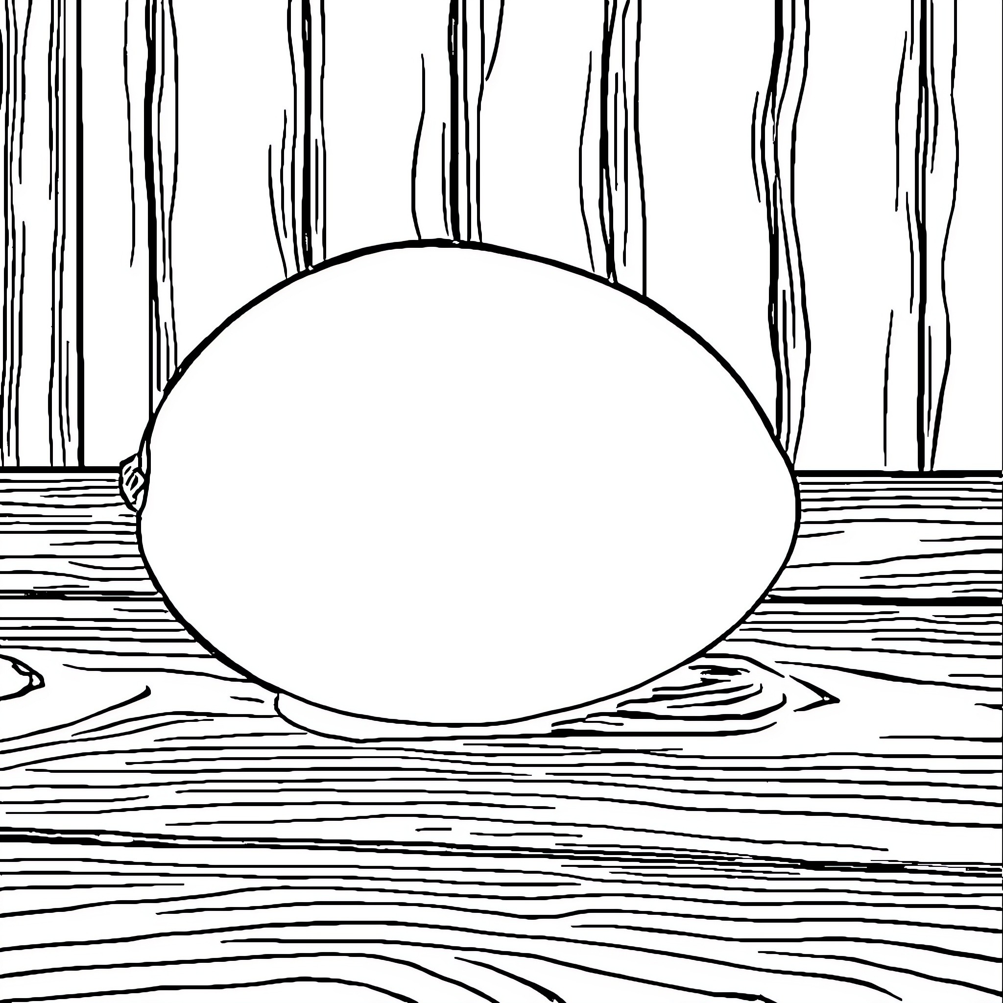 Mango shaped stone on wooden planks Coloring Page (free black-and-white line drawing printable PDF for all, from beginners to advanced learners, including children, teens, adults, and seniors)
