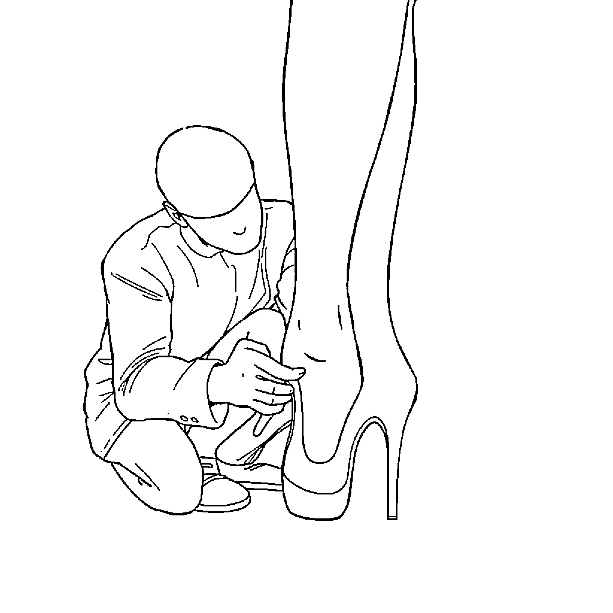 Man sitting pensively on the ground Coloring Page (free black-and-white line drawing printable PDF for all, from beginners to advanced learners, including children, teens, adults, and seniors)