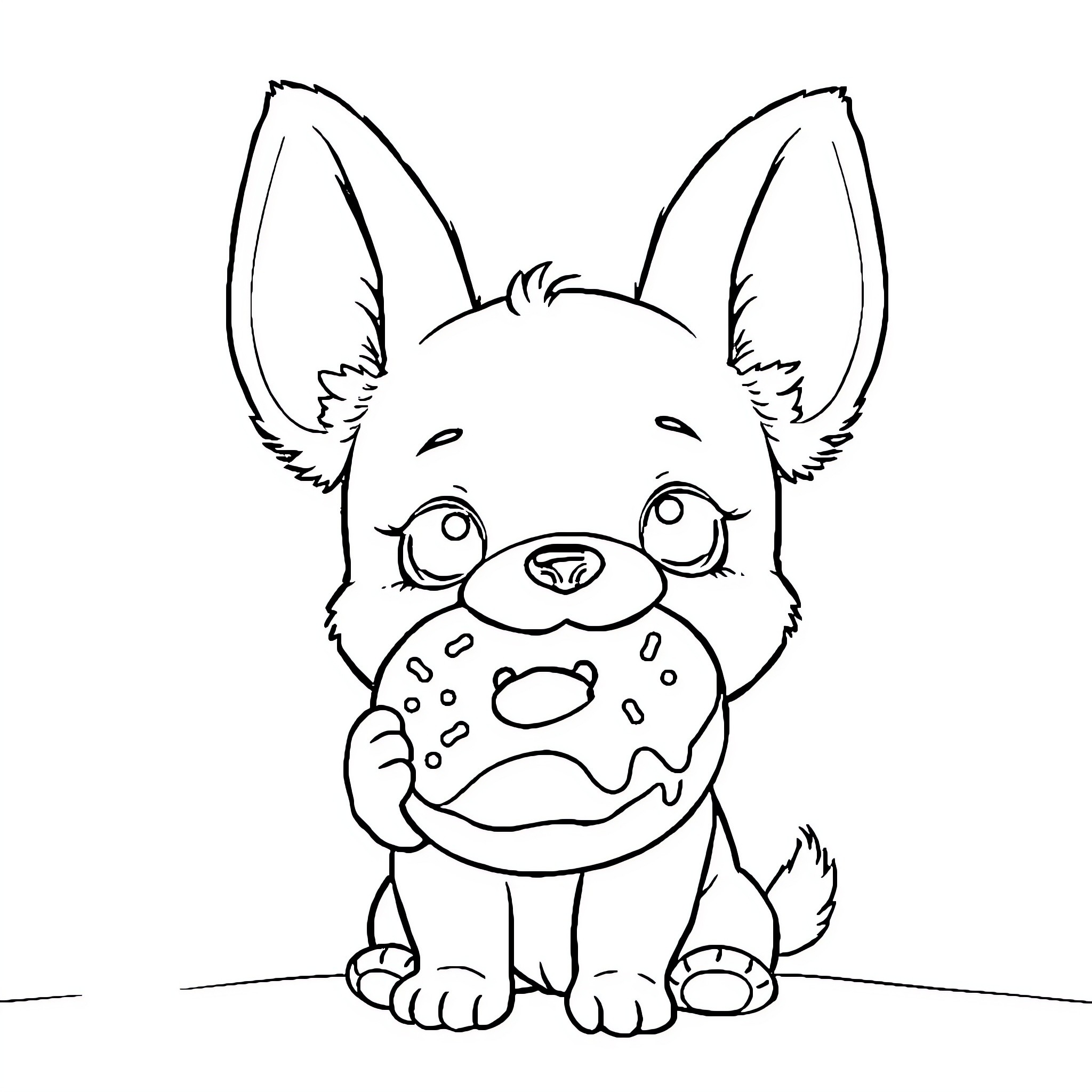 Cinamoroll surprised and confused expression Coloring Page (free black-and-white line drawing printable PDF for all, from beginners to advanced learners, including children, teens, adults, and seniors)