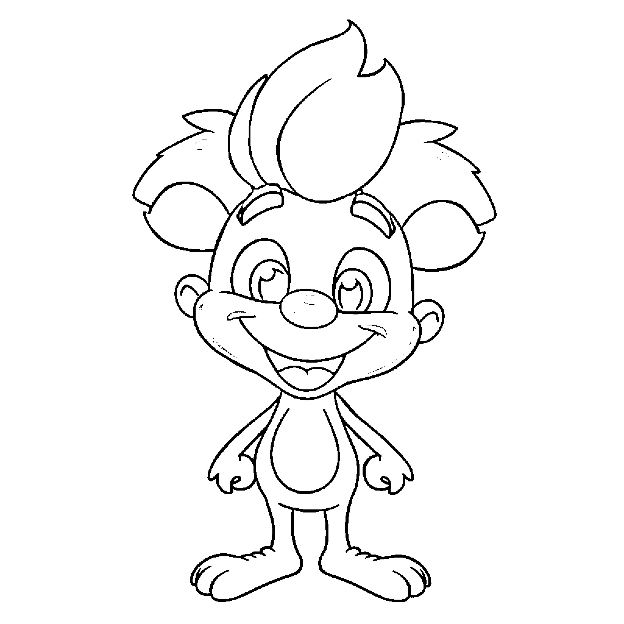 Sprunkin' Cheerful Cartoon Character Coloring Page (free black-and-white line drawing printable PDF for all, from beginners to advanced learners, including children, teens, adults, and seniors)