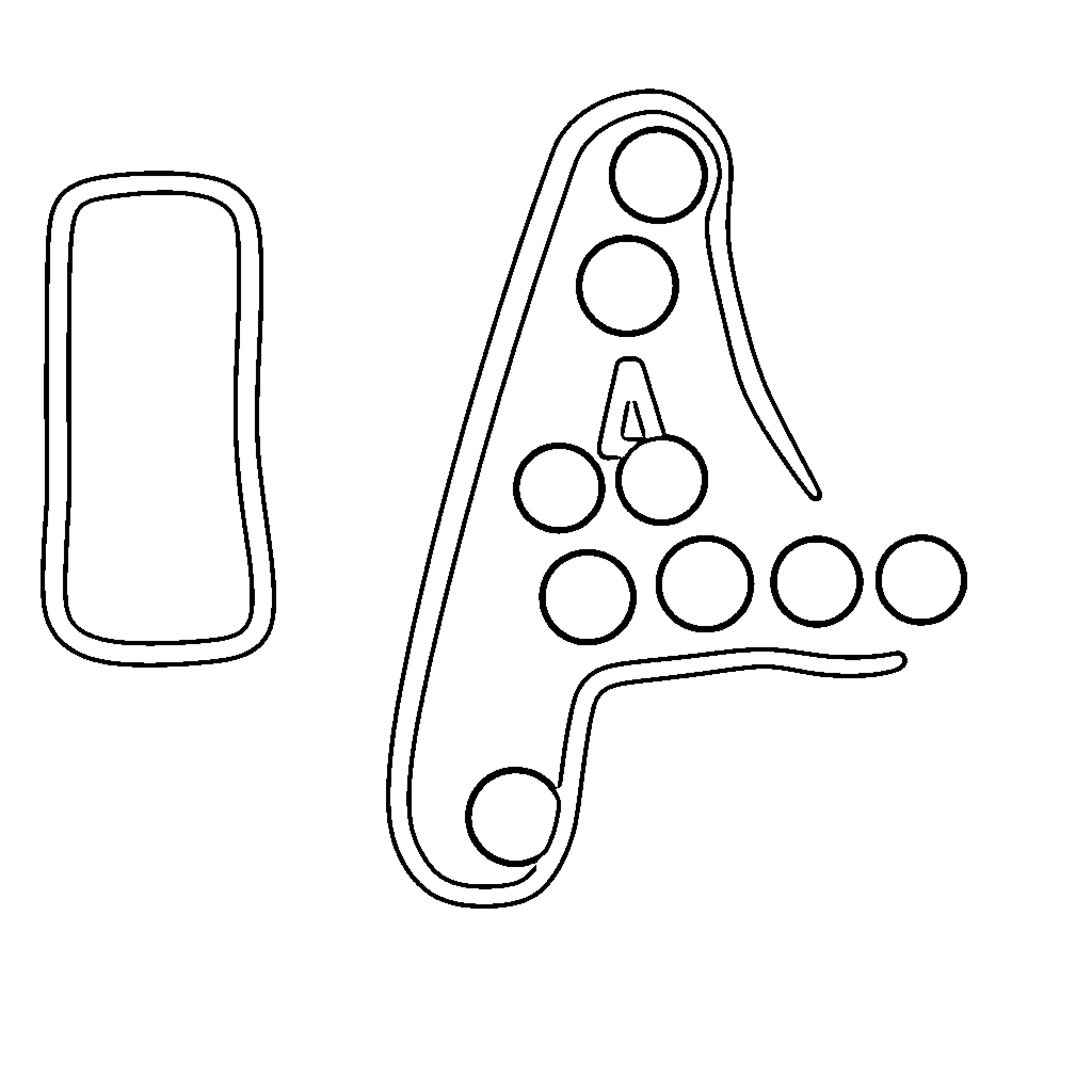 Letter A Abstract Shapes Design Coloring Page (free black-and-white line drawing printable PDF for all, from beginners to advanced learners, including children, teens, adults, and seniors)