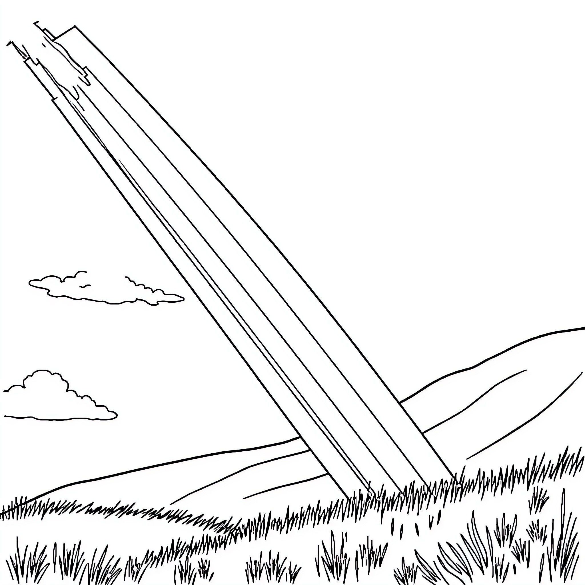 Rainbow of Lights in the Sky Coloring Page (free black-and-white line drawing printable PDF for all, from beginners to advanced learners, including children, teens, adults, and seniors)