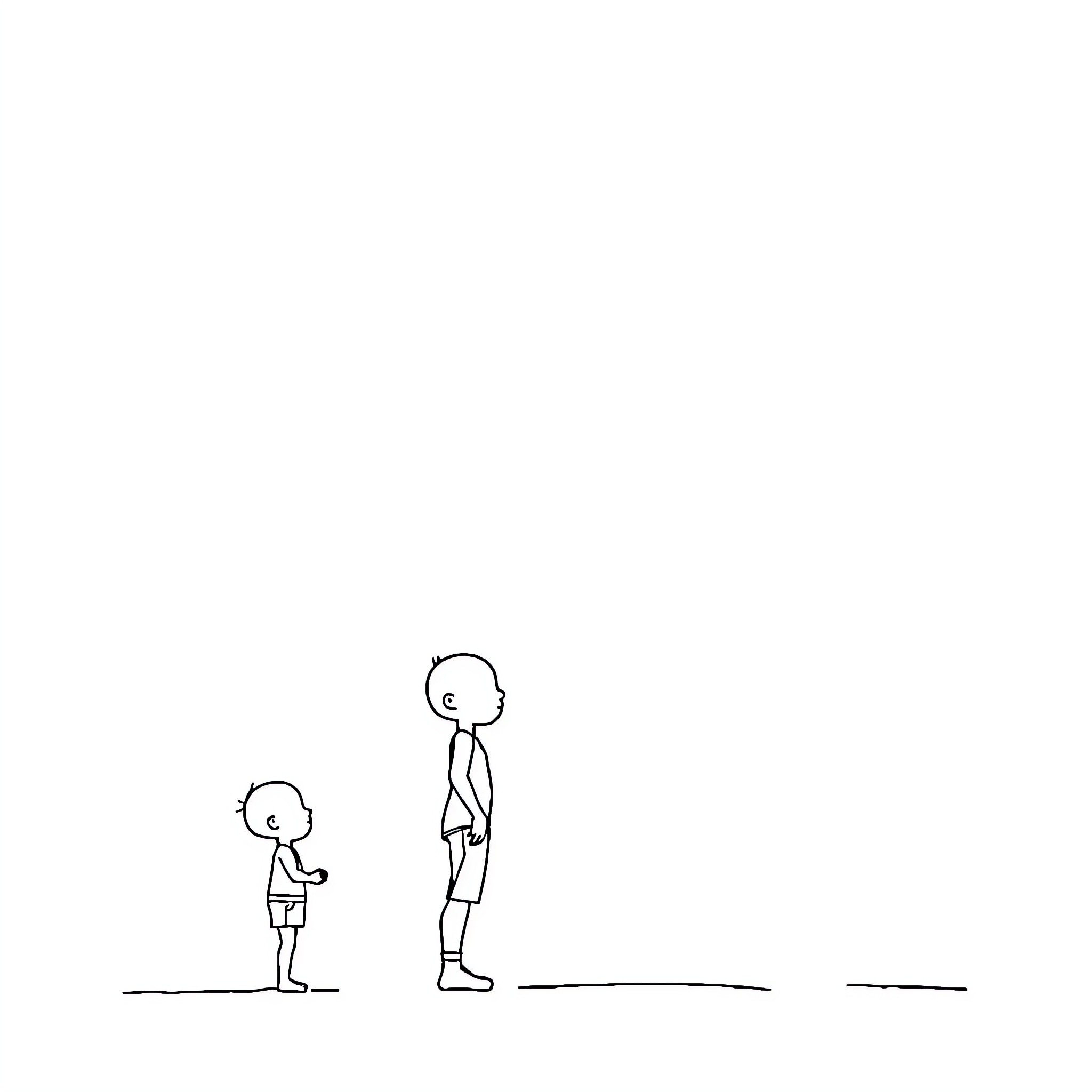 Shadow figures in contemplative pose Coloring Page (free black-and-white line drawing printable PDF for all, from beginners to advanced learners, including children, teens, adults, and seniors)