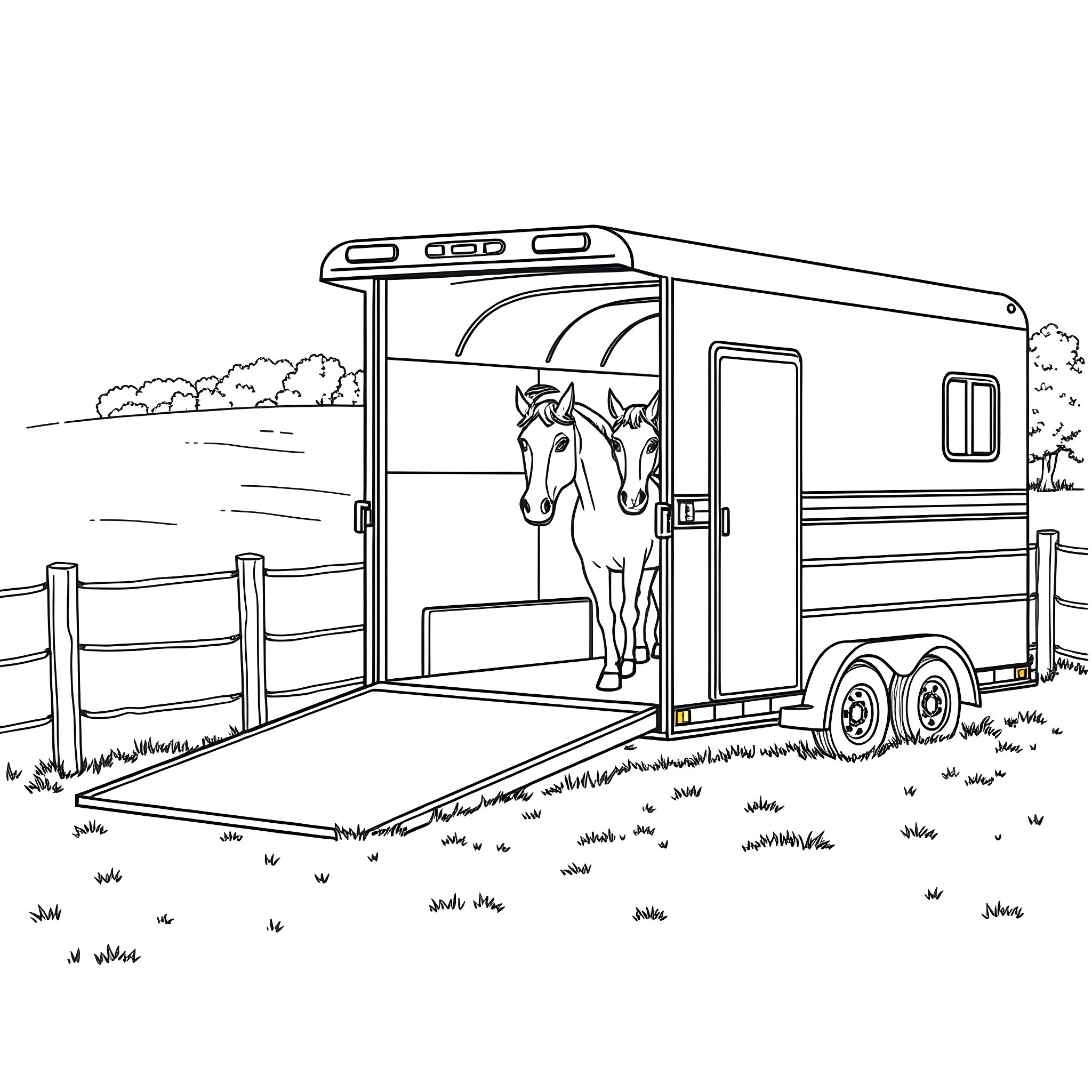 Best Horse Trailer Coloring Pages (Free Printable PDF)