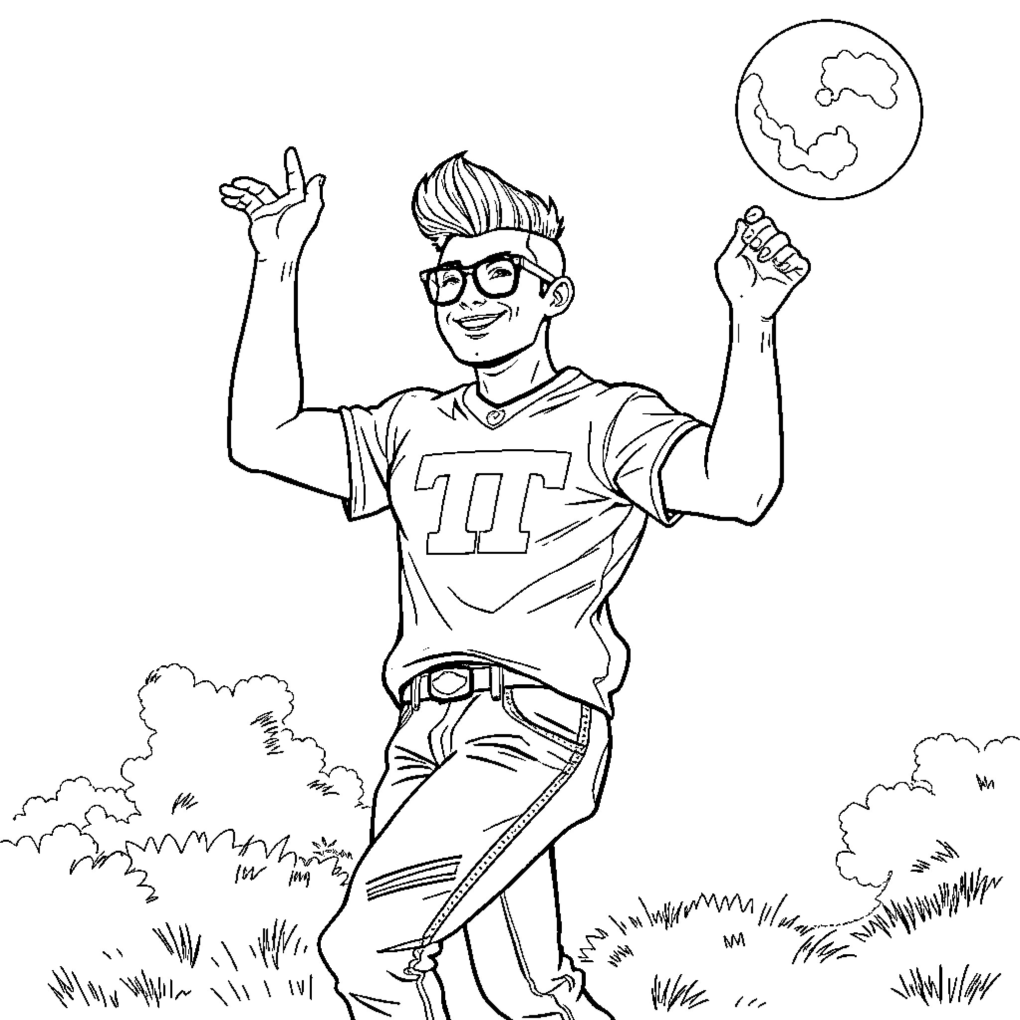 Fan celebrating victory with enthusiasm Coloring Page (free black-and-white line drawing printable PDF for all, from beginners to advanced learners, including children, teens, adults, and seniors)