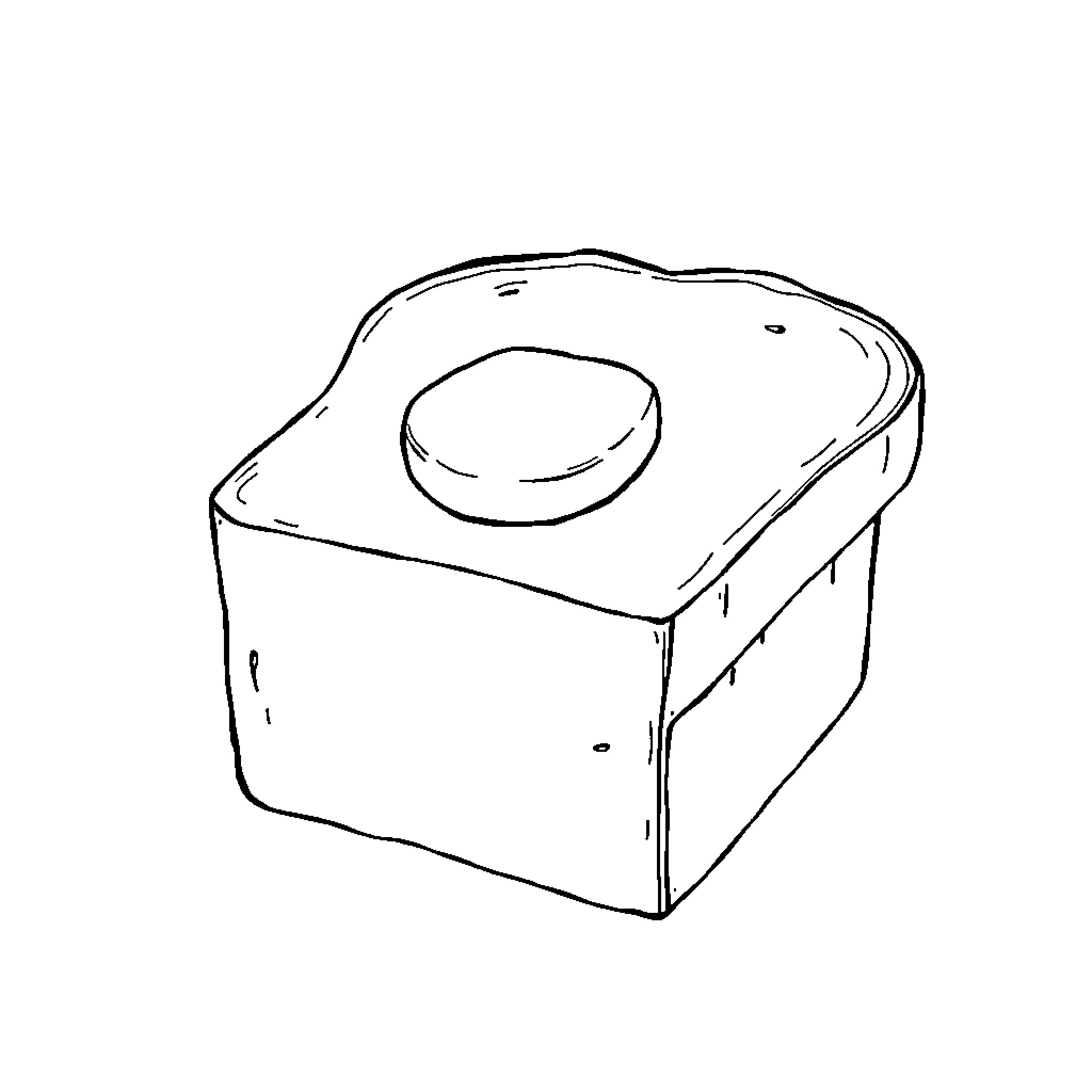 Bread in a simple container Coloring Page (free black-and-white line drawing printable PDF for all, from beginners to advanced learners, including children, teens, adults, and seniors)
