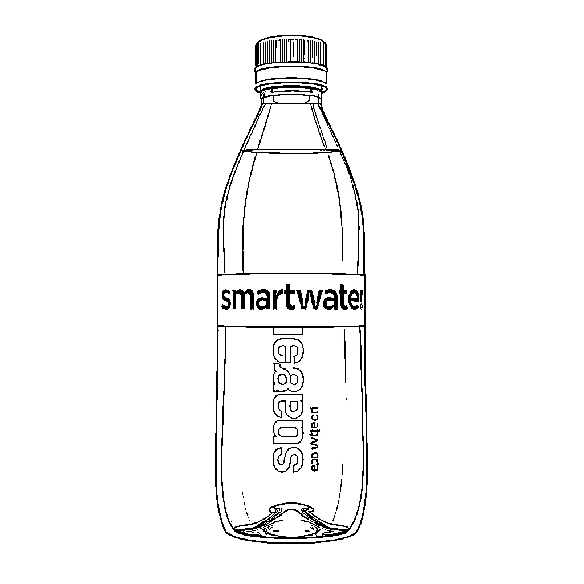 Water Bottle with Brand Name Coloring Page (free black-and-white line drawing printable PDF for all, from beginners to advanced learners, including children, teens, adults, and seniors)