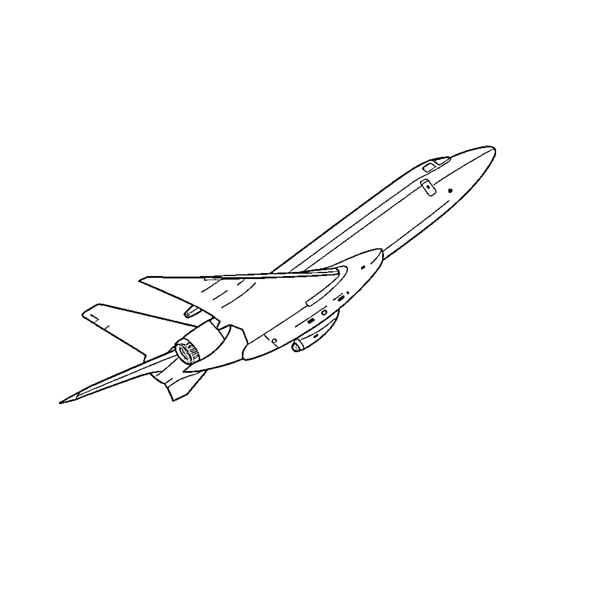 Airplane taking off in flight Coloring Page (free black-and-white line drawing printable PDF for all, from beginners to advanced learners, including children, teens, adults, and seniors)