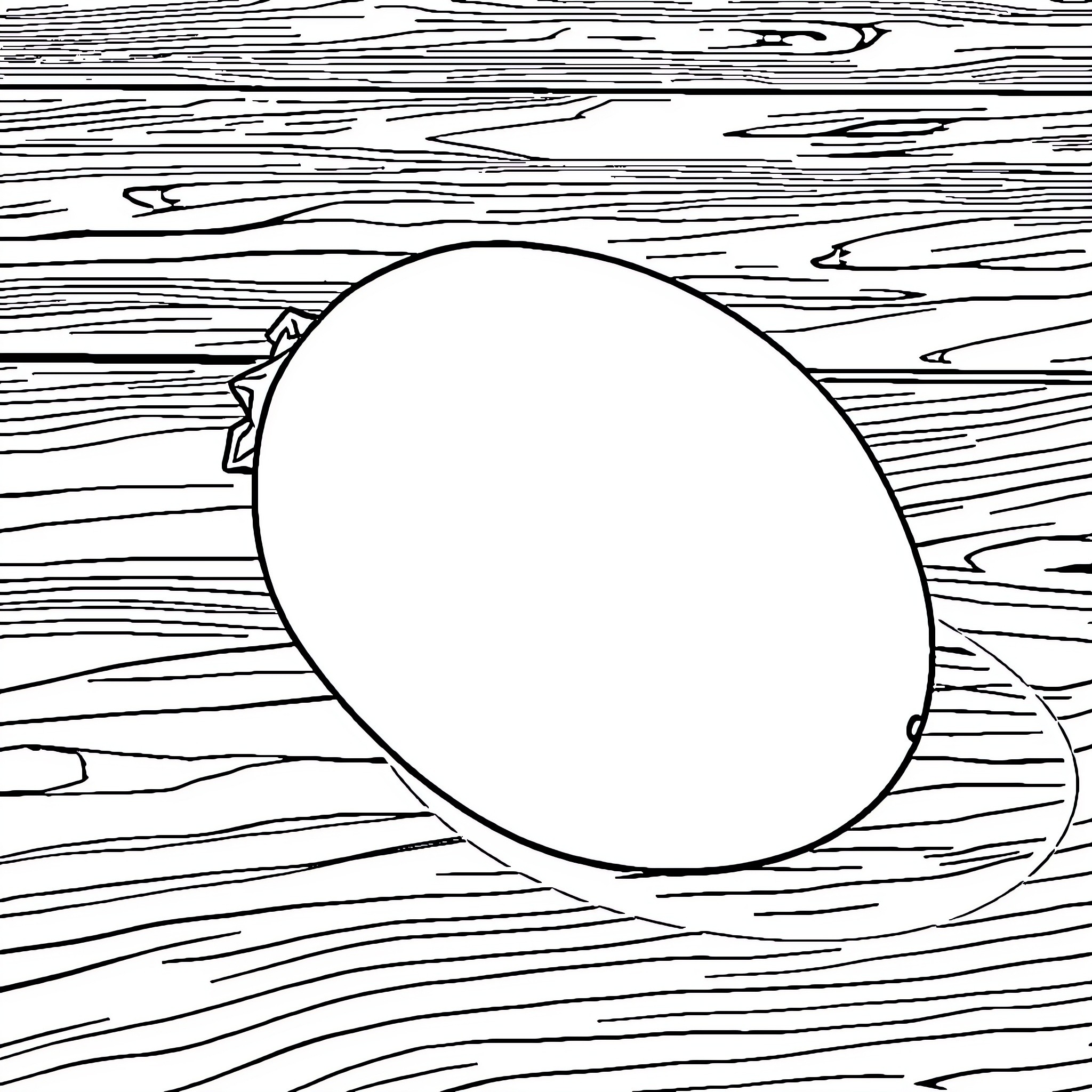 Mango on a wooden surface Coloring Page (free black-and-white line drawing printable PDF for all, from beginners to advanced learners, including children, teens, adults, and seniors)