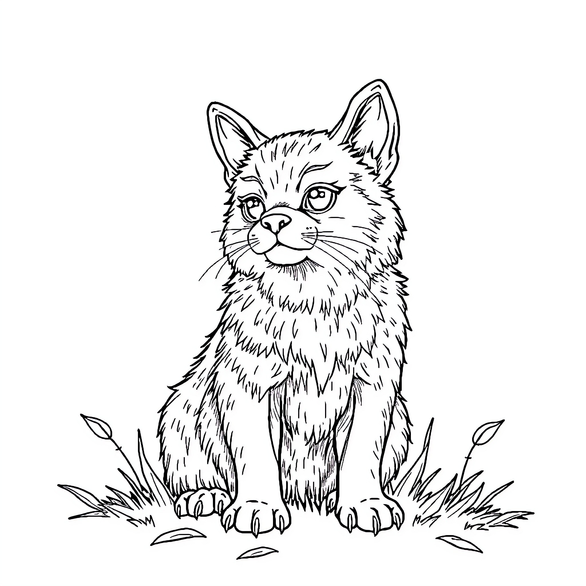 Dog resting calmly in nature Coloring Page (free black-and-white line drawing printable PDF for all, from beginners to advanced learners, including children, teens, adults, and seniors)