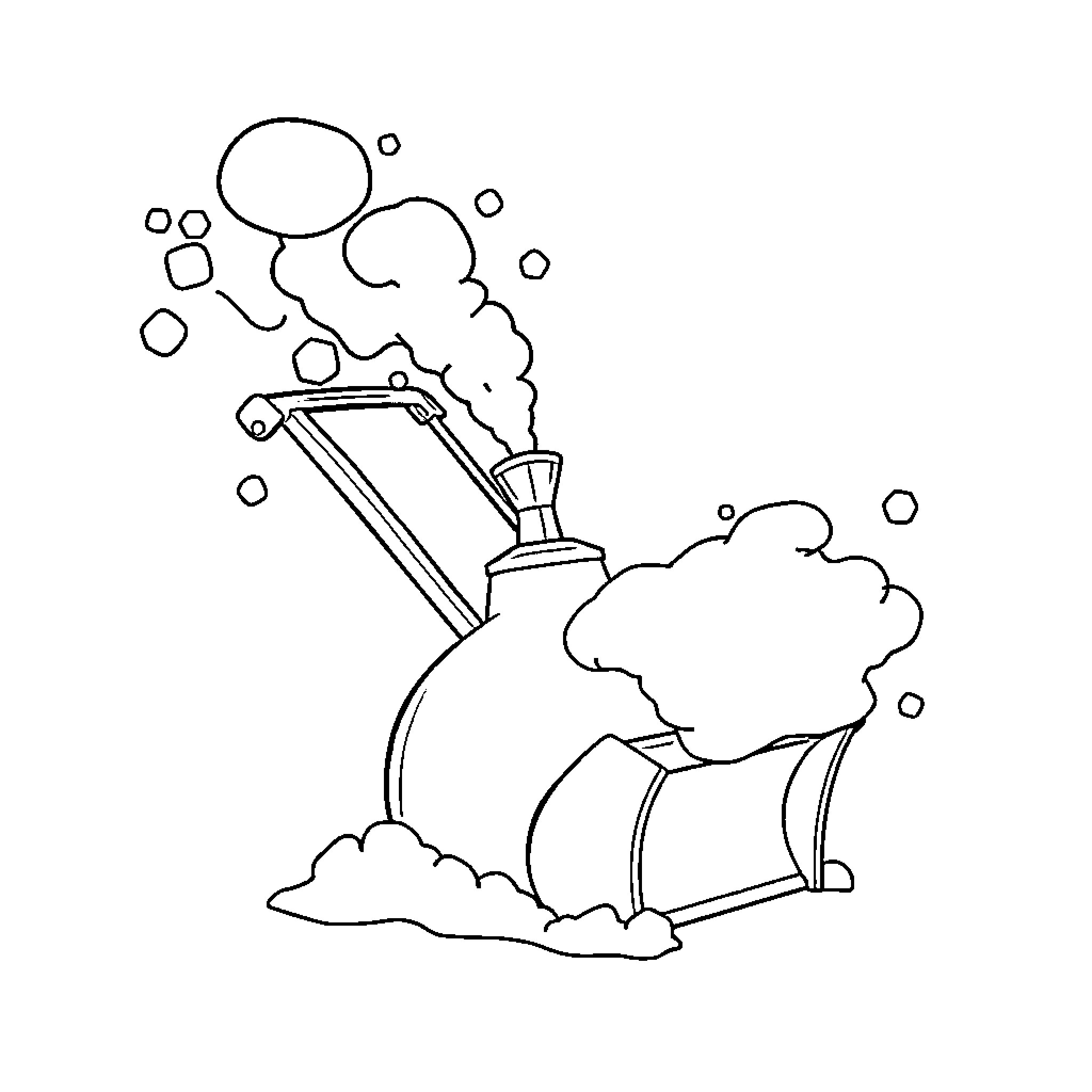 Snowblower clearing snow during winter storm Coloring Page (free black-and-white line drawing printable PDF for all, from beginners to advanced learners, including children, teens, adults, and seniors)