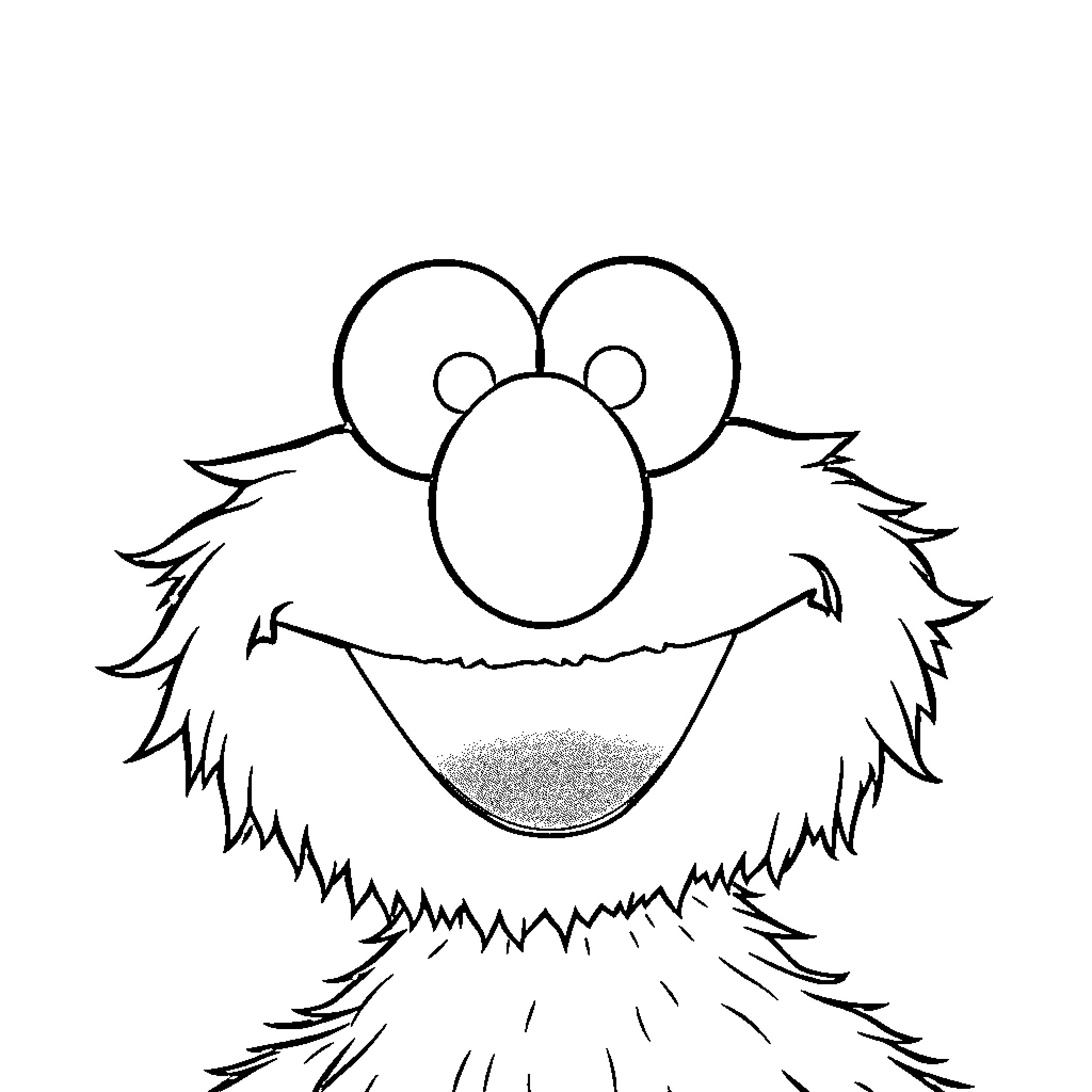Elmo's Joyful Expressions Coloring Page (free black-and-white line drawing printable PDF for all, from beginners to advanced learners, including children, teens, adults, and seniors)