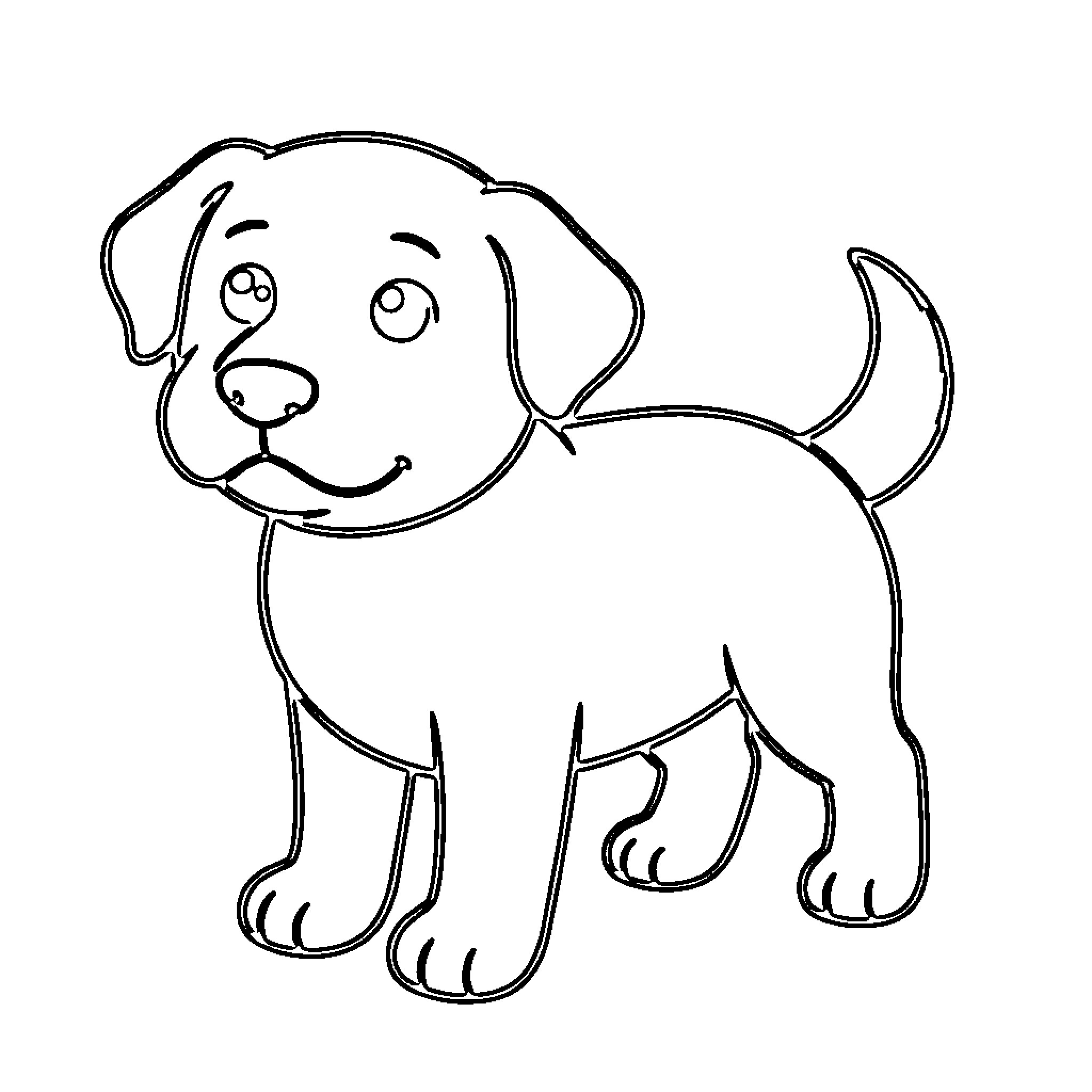 Perro playfully posing with expressive face Coloring Page (free black-and-white line drawing printable PDF for all, from beginners to advanced learners, including children, teens, adults, and seniors)