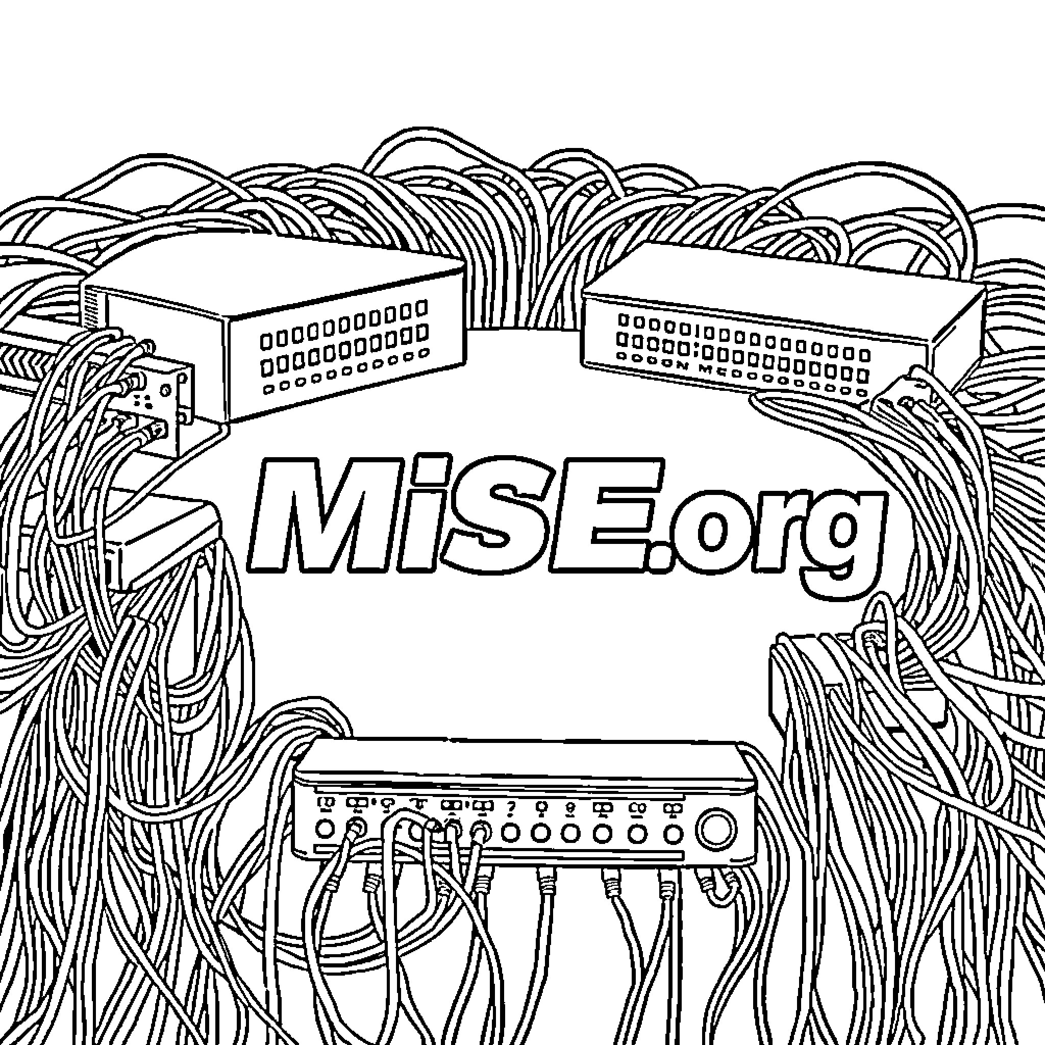 Router connected to electronic devices and gadgets Coloring Page (free black-and-white line drawing printable PDF for all, from beginners to advanced learners, including children, teens, adults, and seniors)