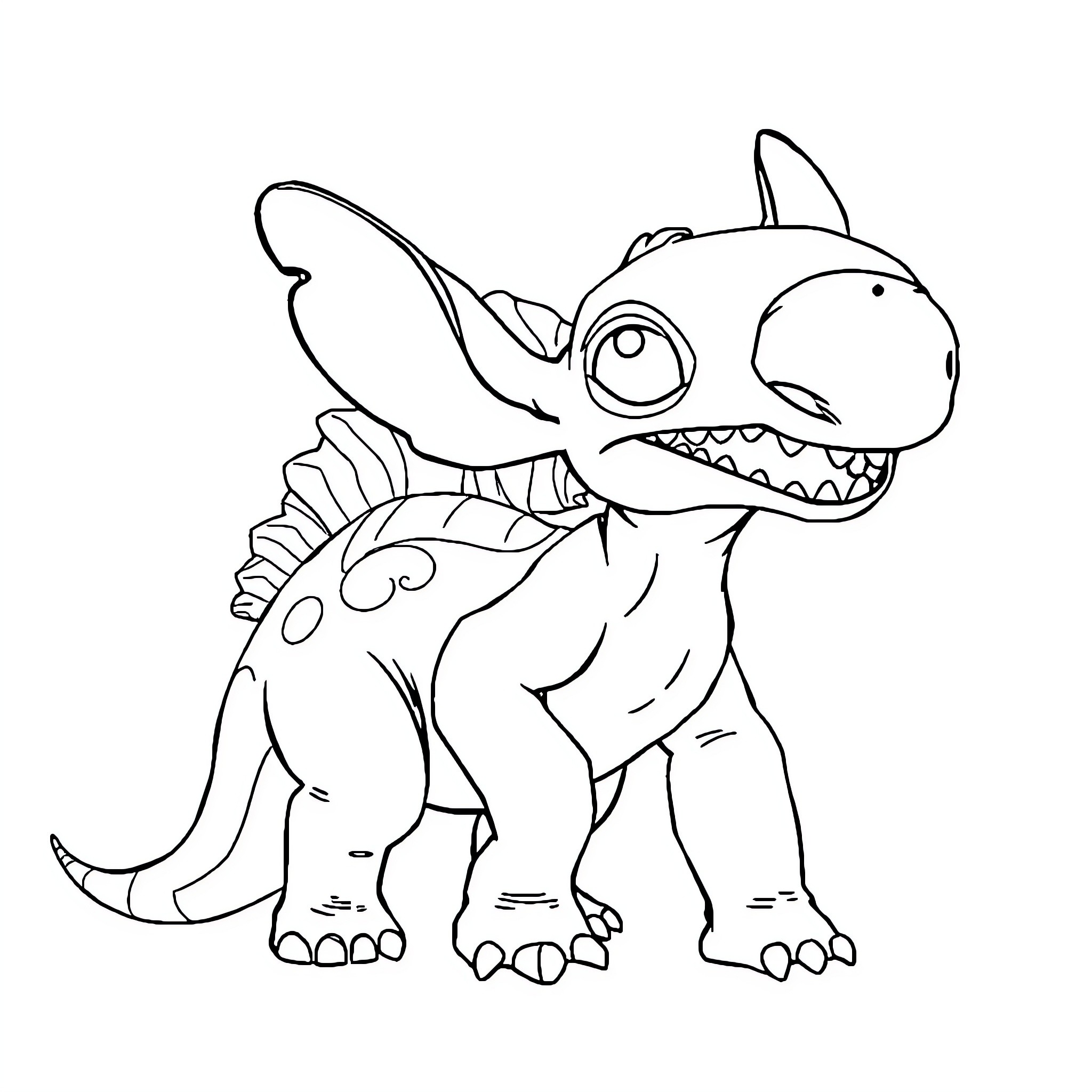 Diplodocus dinosaur with playful expression Coloring Page (free black-and-white line drawing printable PDF for all, from beginners to advanced learners, including children, teens, adults, and seniors)