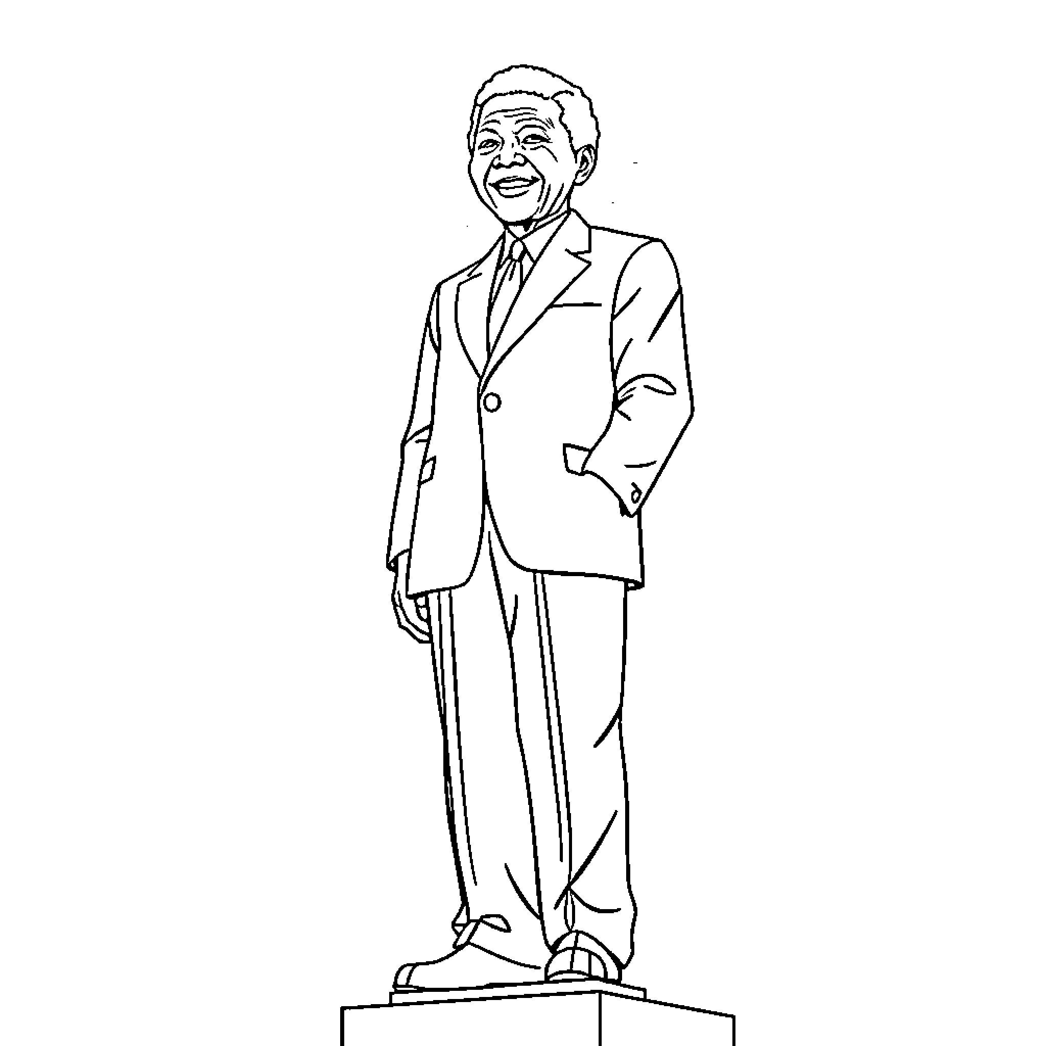 Mandala of a smiling man in formal attire Coloring Page (free black-and-white line drawing printable PDF for all, from beginners to advanced learners, including children, teens, adults, and seniors)