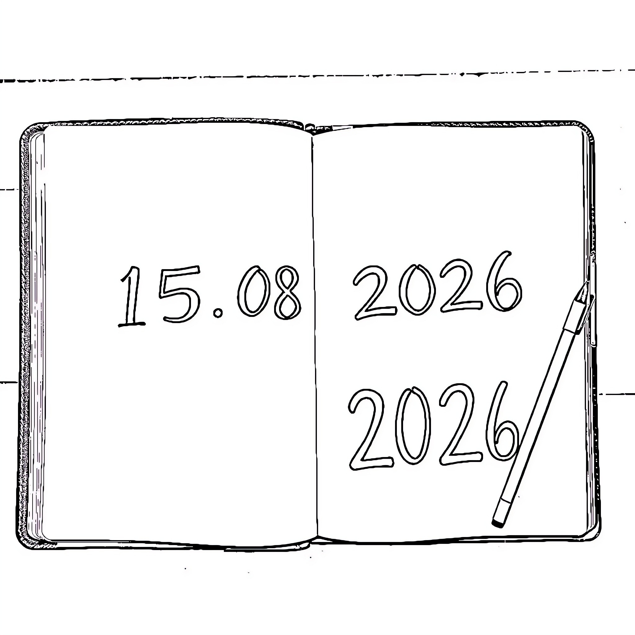 Agenda for Date Planning and Scheduling Coloring Page (free black-and-white line drawing printable PDF for all, from beginners to advanced learners, including children, teens, adults, and seniors)