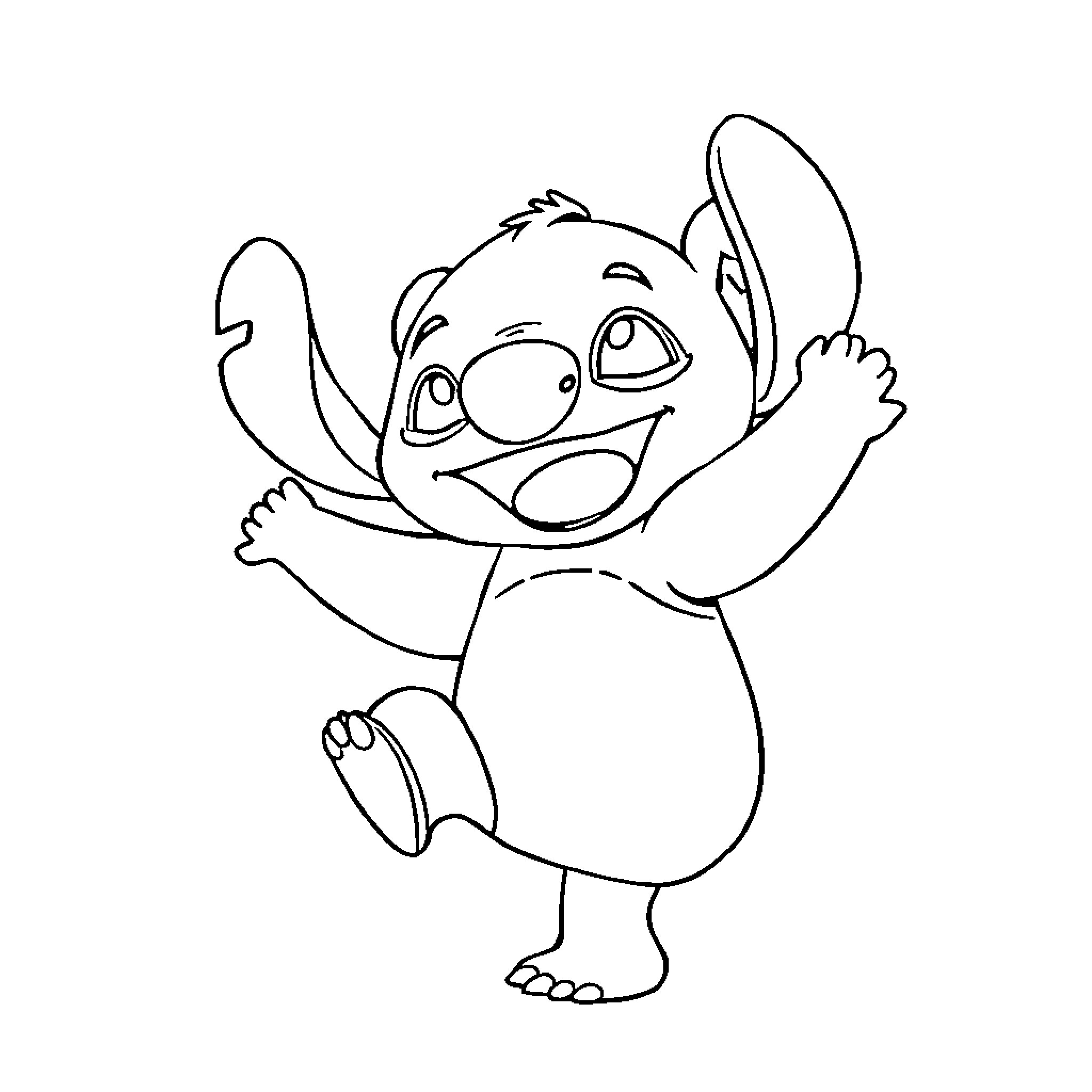 Panda character happily waving and jumping Coloring Page (free black-and-white line drawing printable PDF for all, from beginners to advanced learners, including children, teens, adults, and seniors)