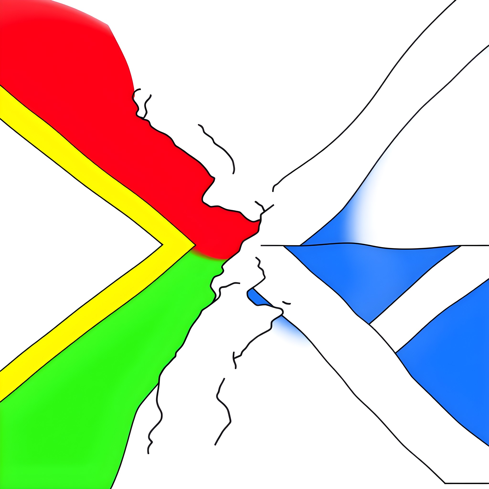 Flag of Vibrant Geometric Shapes Coloring Page (free black-and-white line drawing printable PDF for all, from beginners to advanced learners, including children, teens, adults, and seniors)