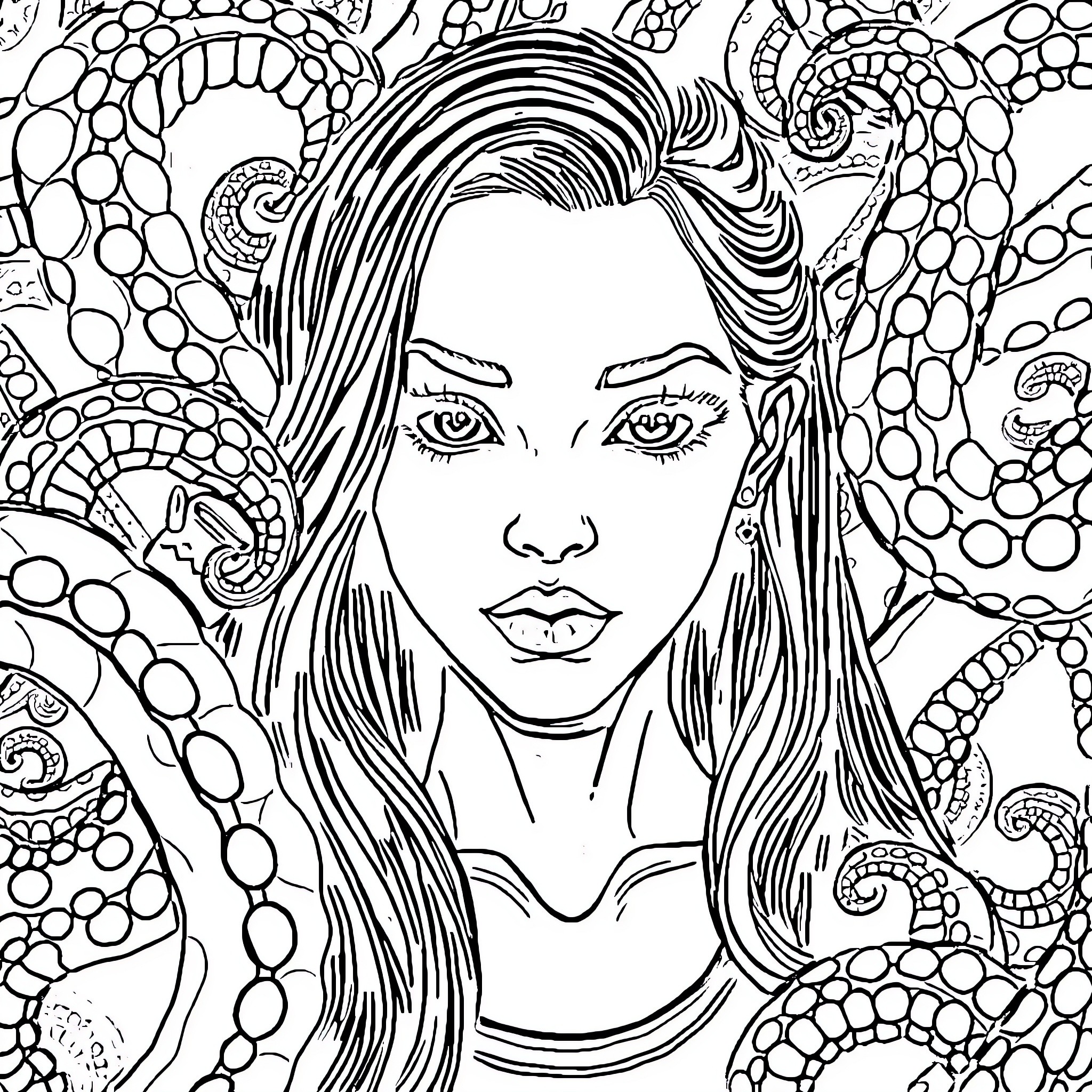 Emma's Vibrant Artistic Expression Coloring Page (free black-and-white line drawing printable PDF for all, from beginners to advanced learners, including children, teens, adults, and seniors)