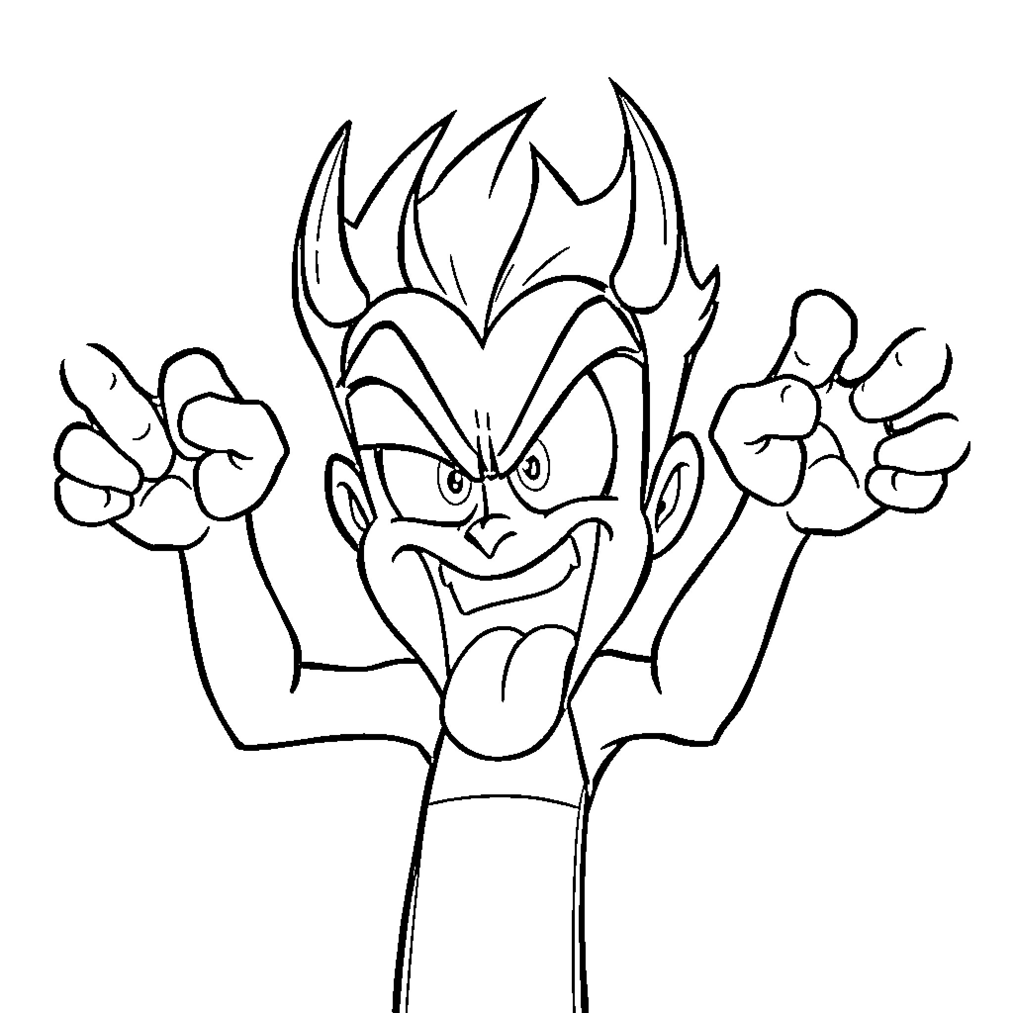 Jimmy Neutron's Energetic Antics Coloring Page (free black-and-white line drawing printable PDF for all, from beginners to advanced learners, including children, teens, adults, and seniors)