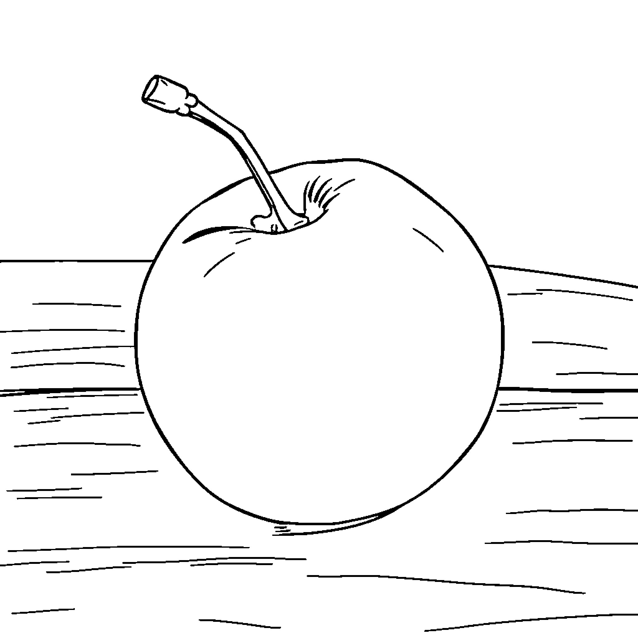Fruit in simplistic landscape Coloring Page (free black-and-white line drawing printable PDF for all, from beginners to advanced learners, including children, teens, adults, and seniors)
