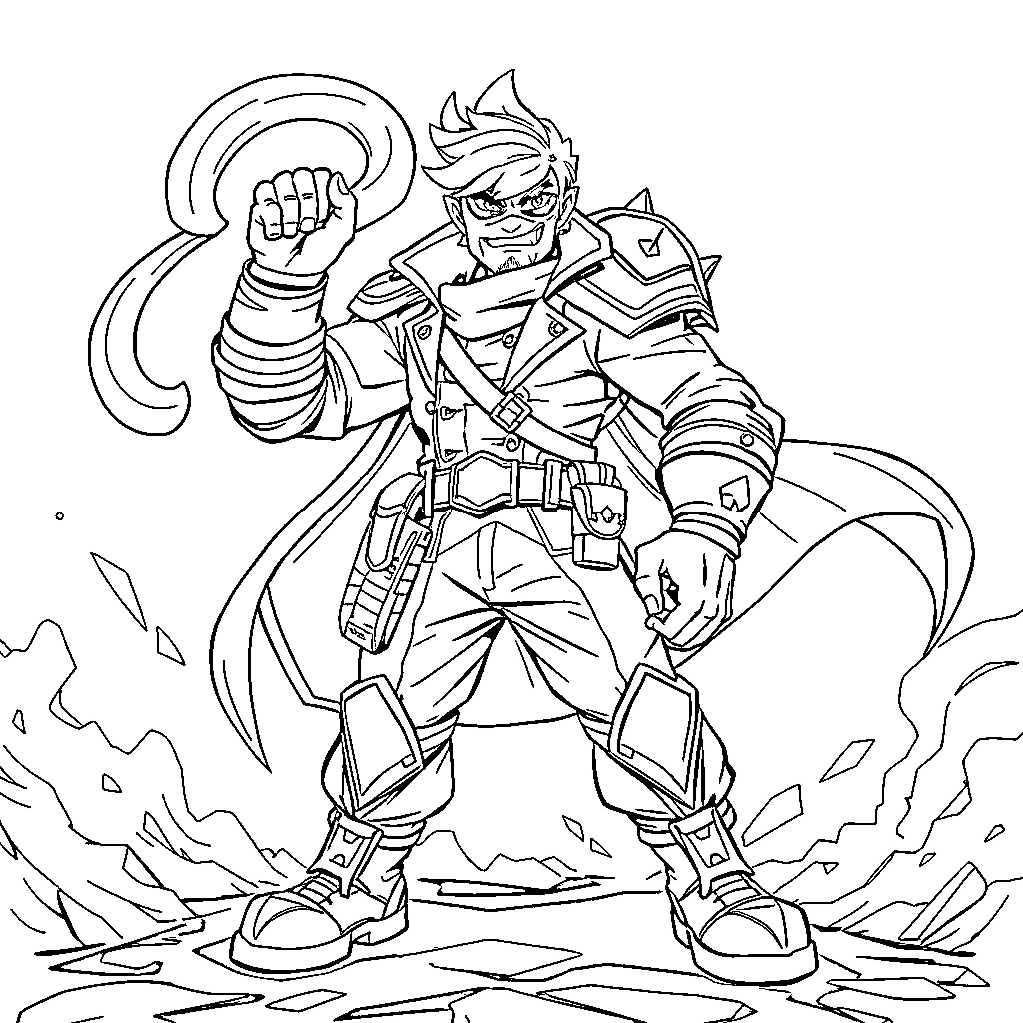 Franco's Heroic Adventure in the Rugged Terrain Coloring Page (free black-and-white line drawing printable PDF for all, from beginners to advanced learners, including children, teens, adults, and seniors)