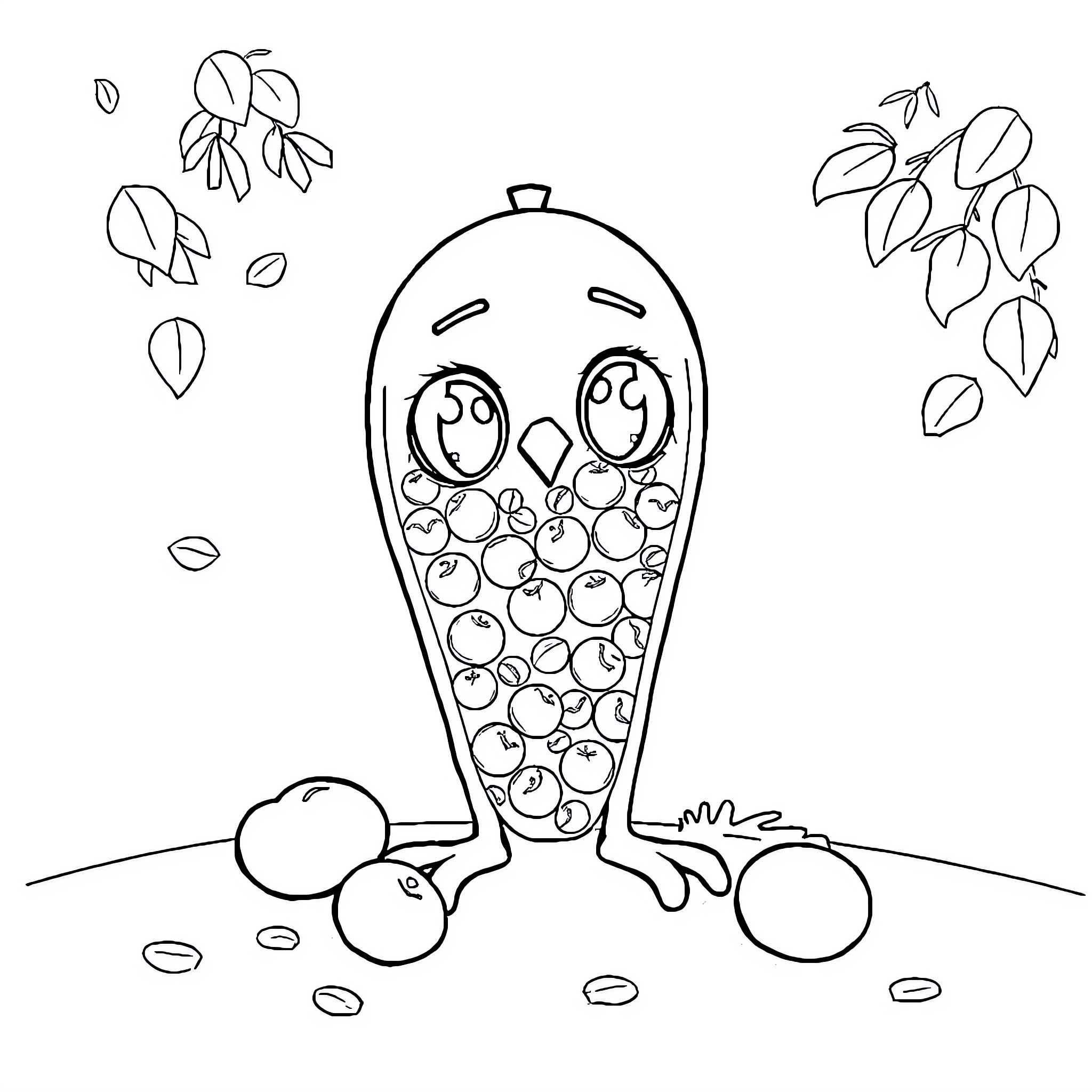 Jarra's fun and quirky adventures with nature Coloring Page (free black-and-white line drawing printable PDF for all, from beginners to advanced learners, including children, teens, adults, and seniors)